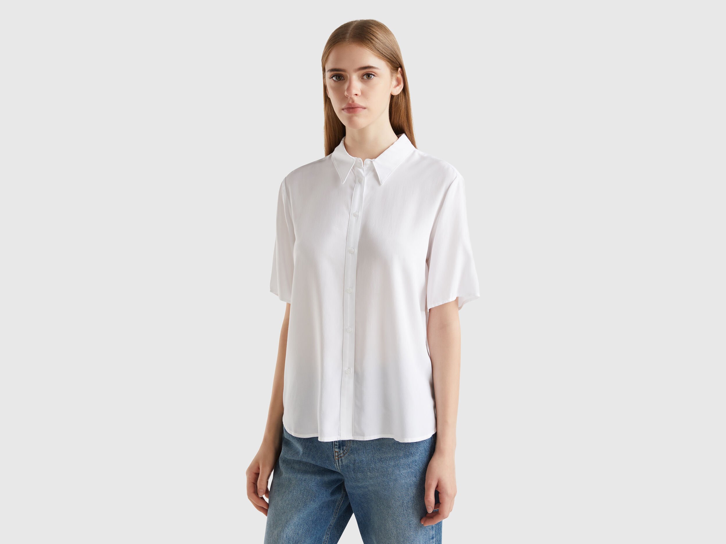 Camiseta blanca manga francesa outlet
