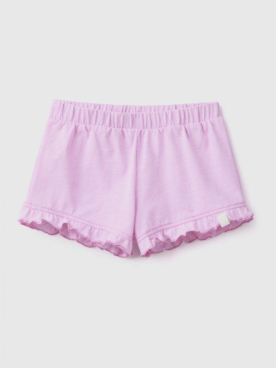 Shorts in recycled fabric with ruffles