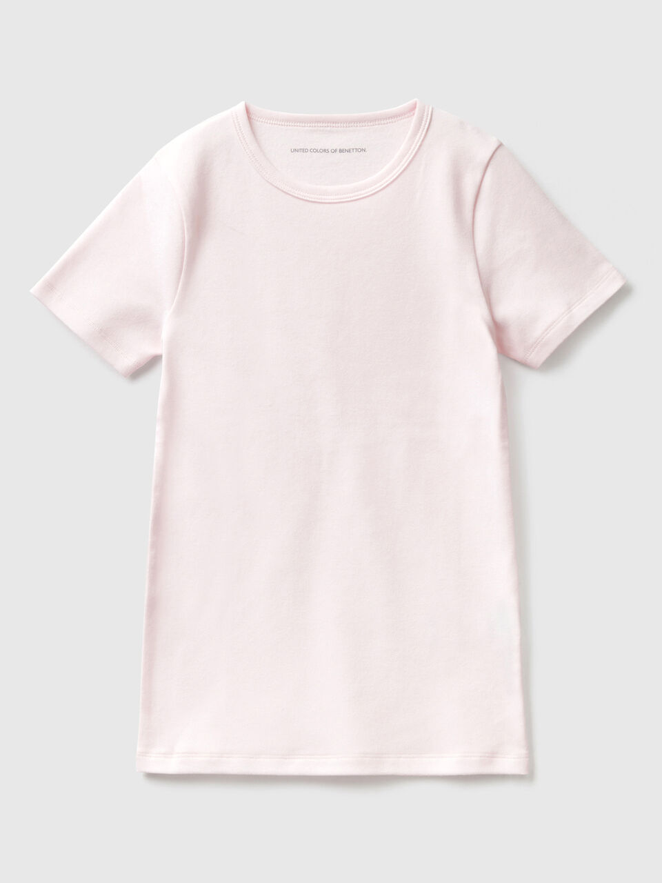 Short | in sleeve - warm Pink t-shirt cotton Benetton