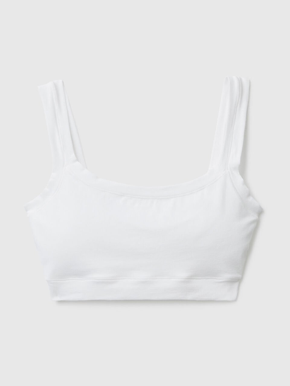 Super stretch organic cotton bra - White | Benetton