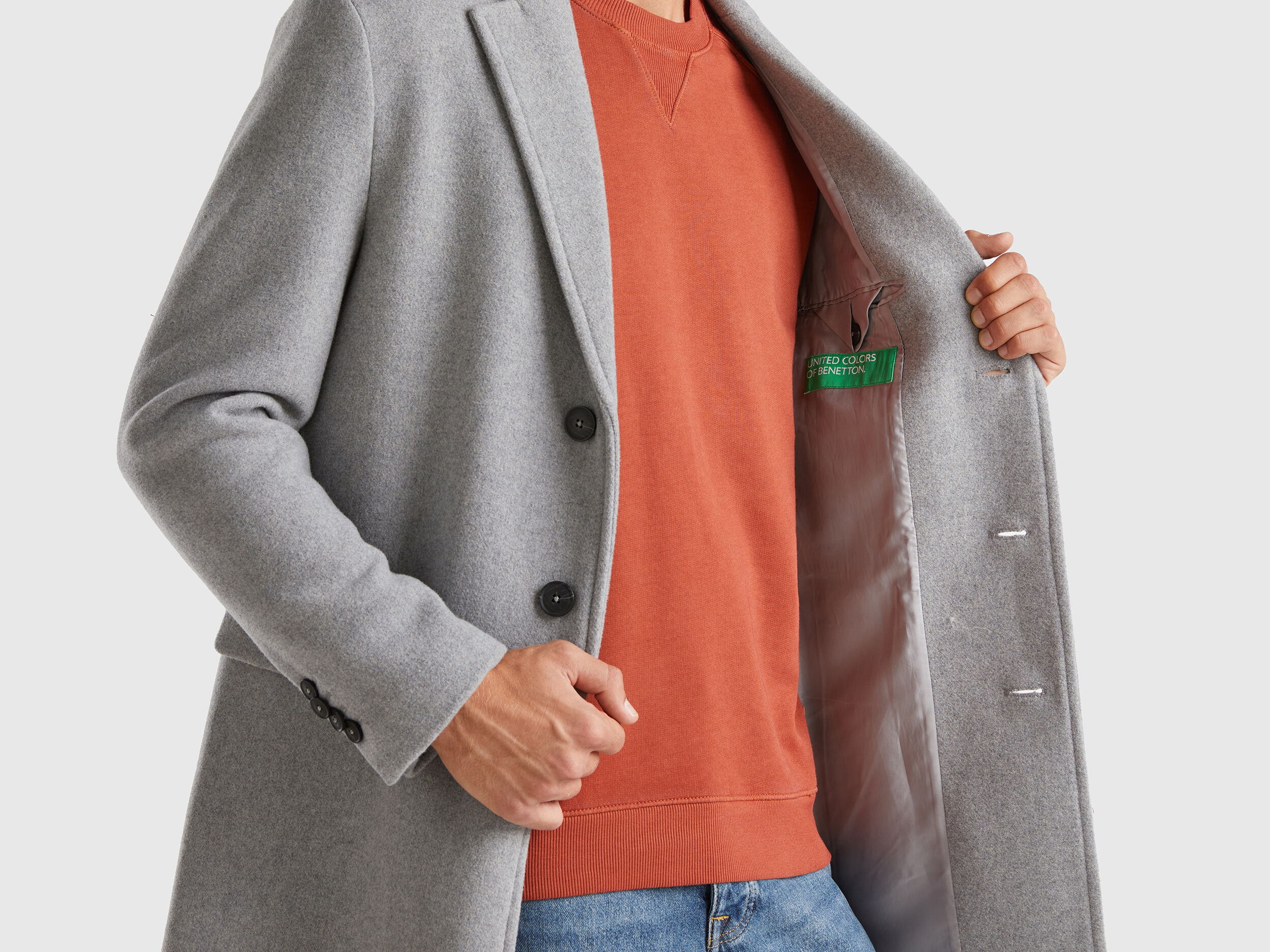 商品画像：volume wool tailored coat charcoal gray | épine 4