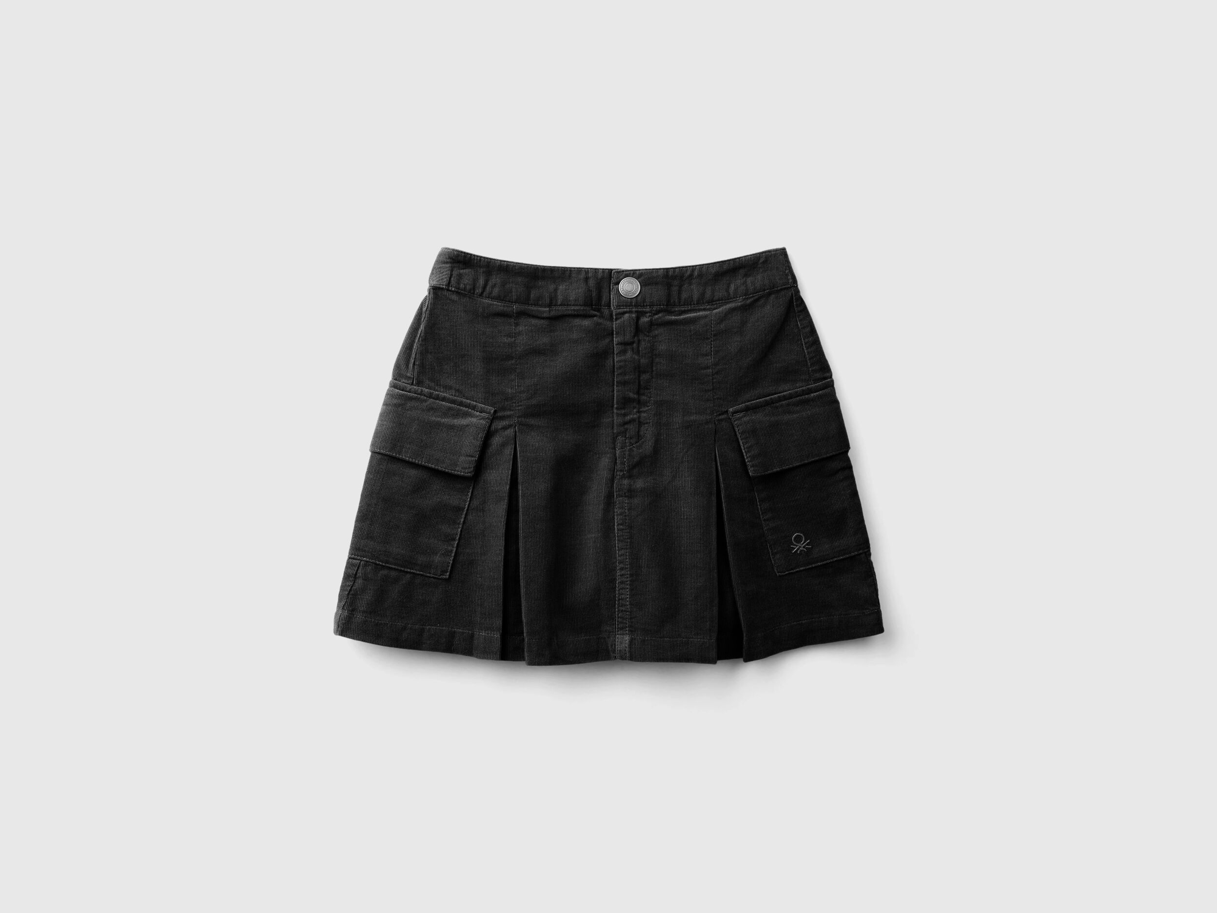 卸売 skirt mini Velvet with Benetton | Black - pockets スカート