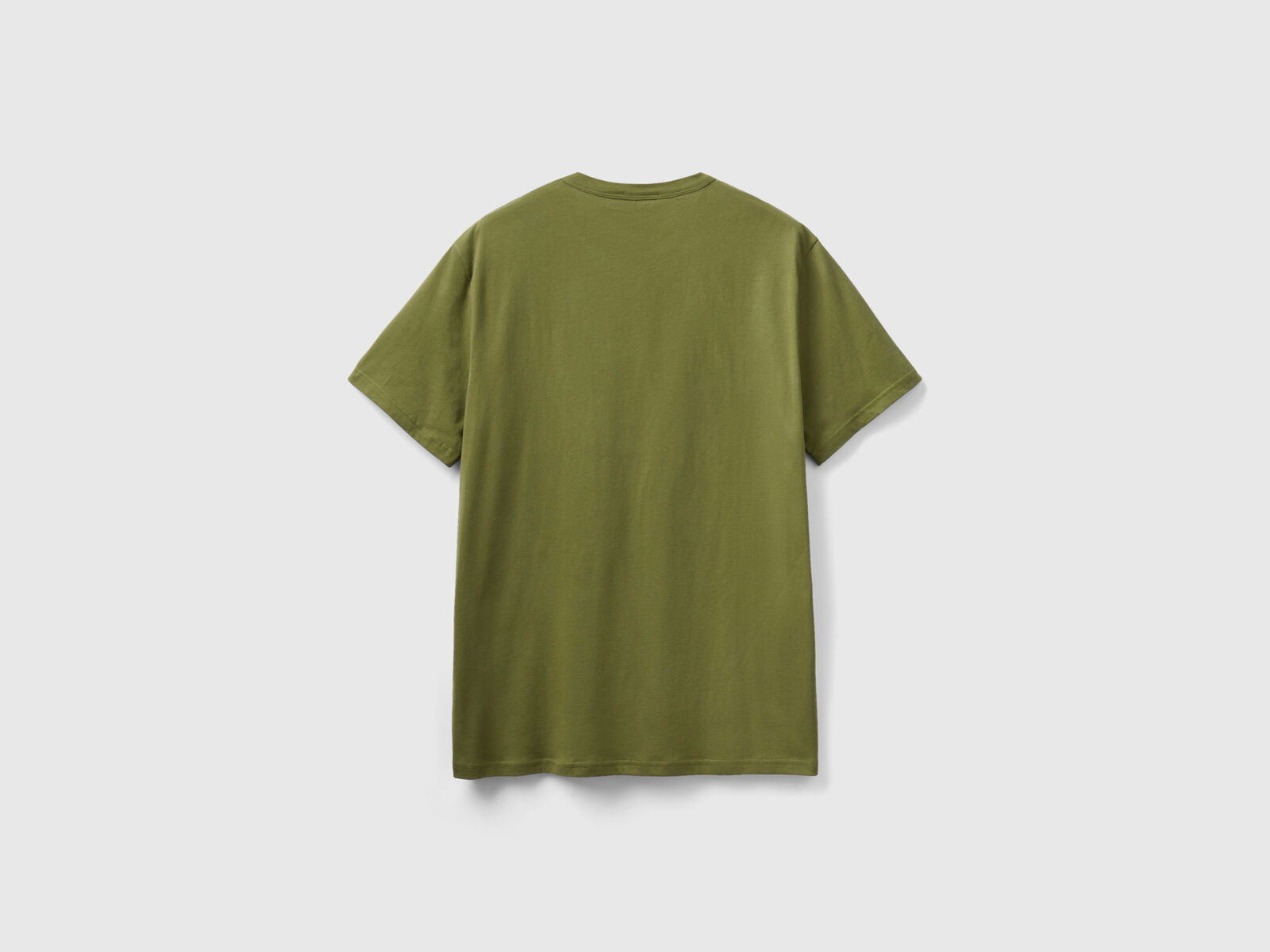 T-shirt in warm cotton - Green | Military Benetton
