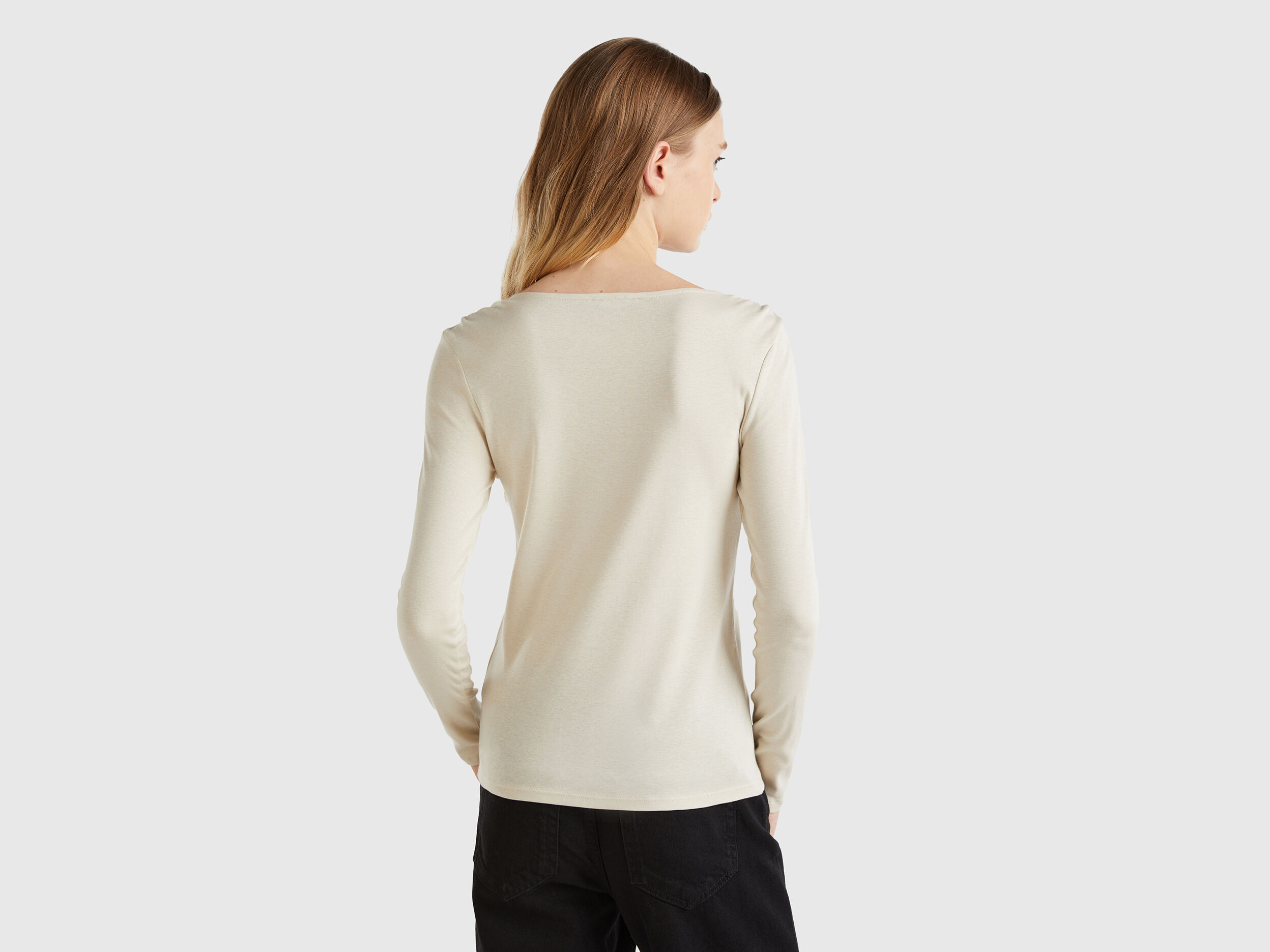 Long sleeve t shirt in pure cotton