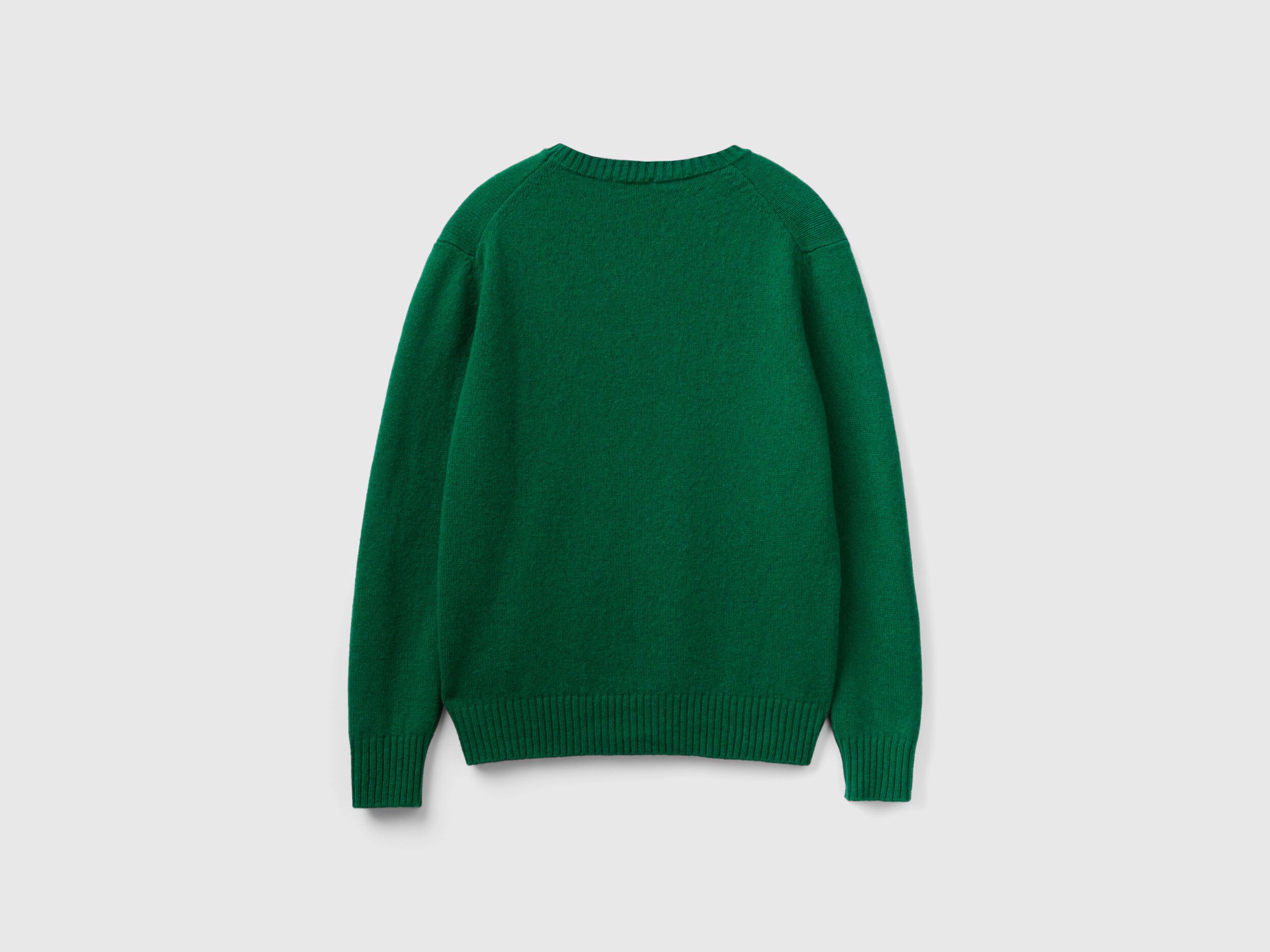 Sweater in Shetland wool Green Benetton