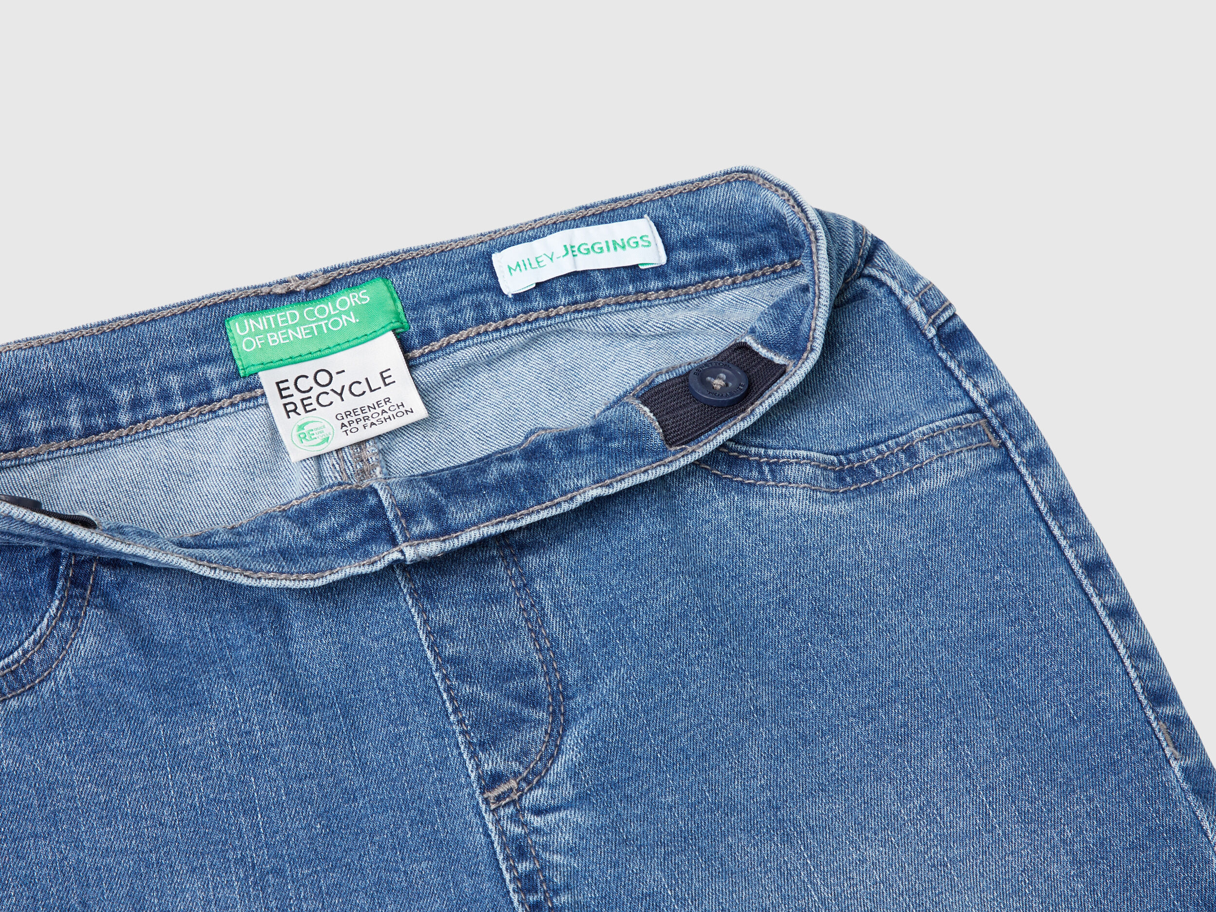 Benetton Stretch Denim Jeggings Light Blue Kids