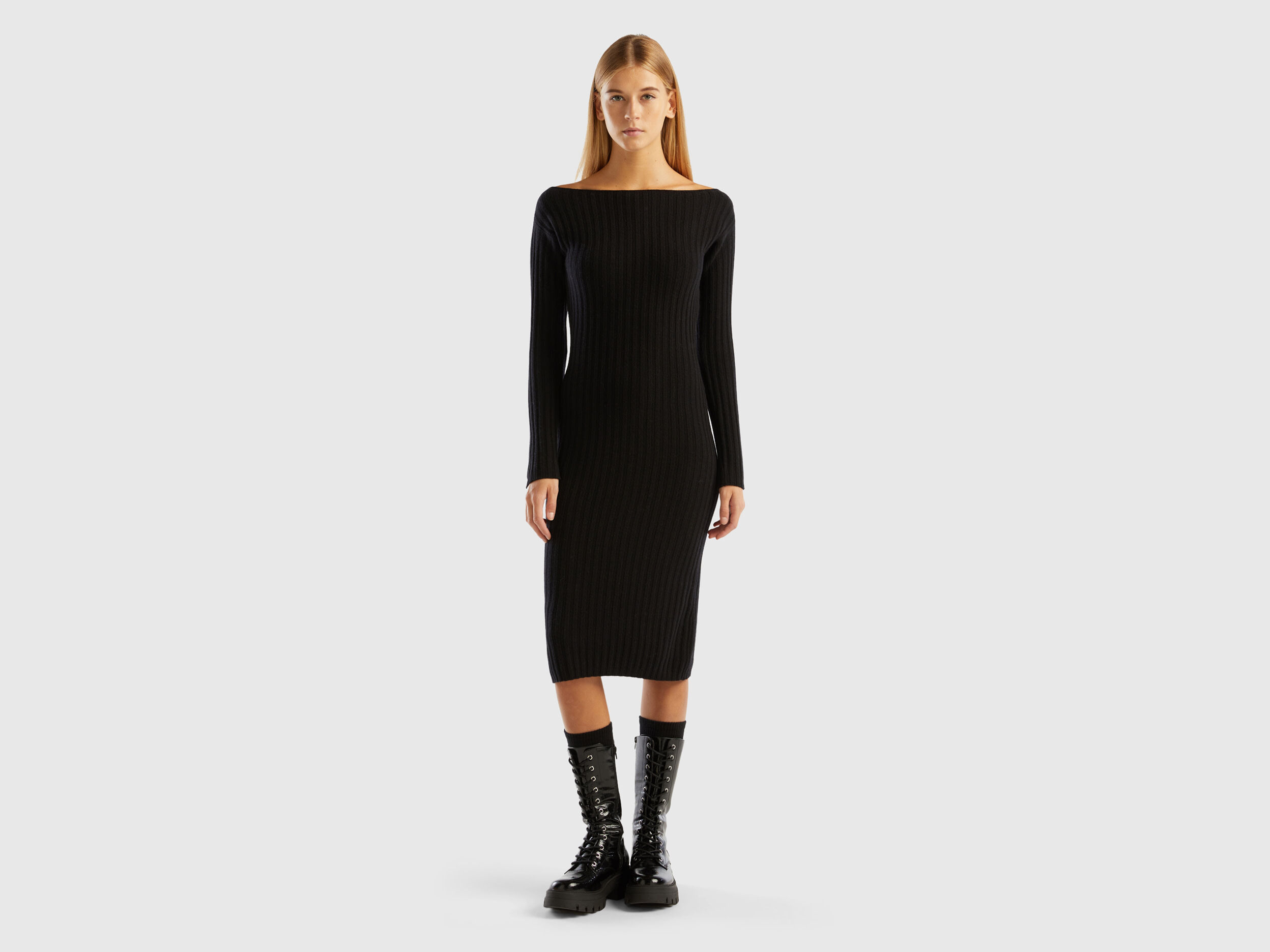 Wide boat neck dress new arrivals