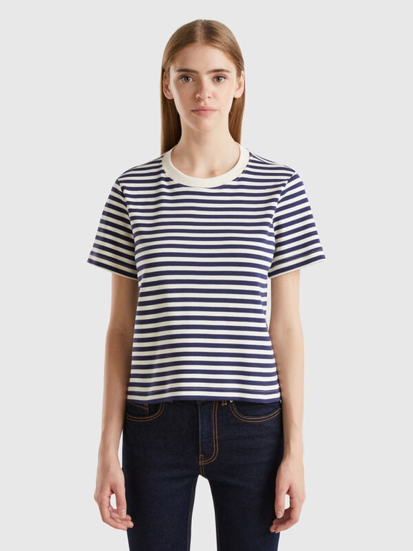 Striped t-shirt in warm cotton Women