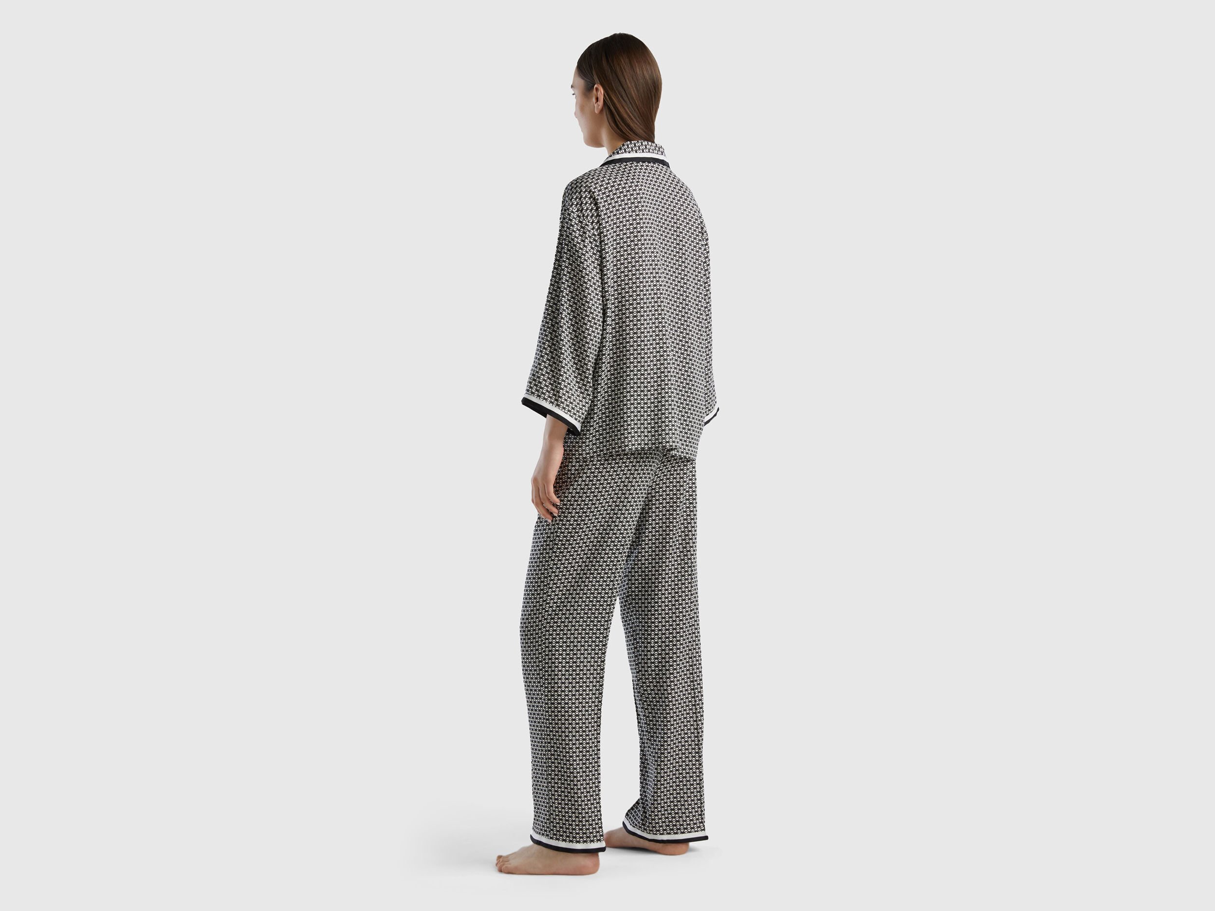 Black viscose pyjamas best sale