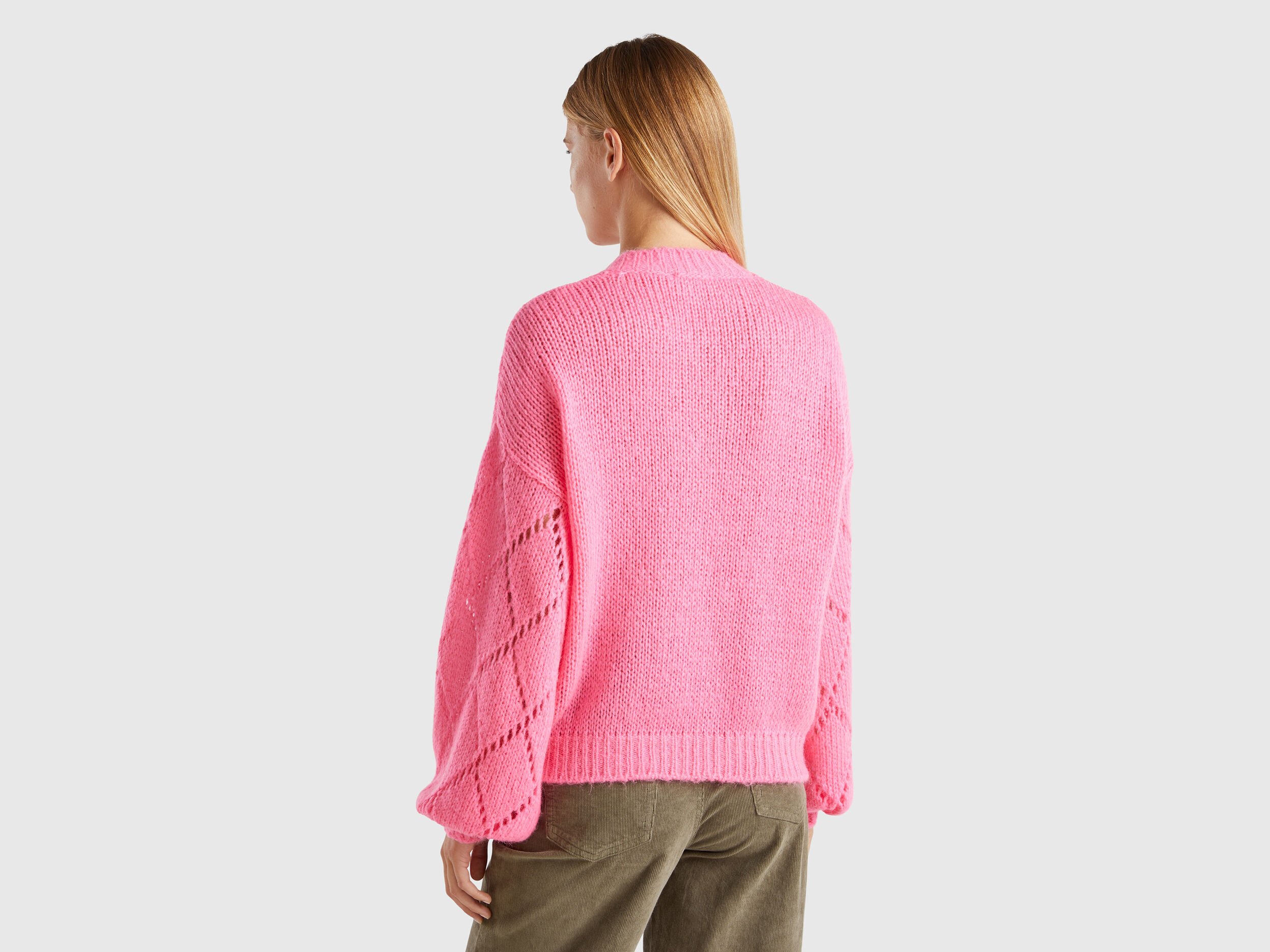 お歳暮 2024 Sweater with perforated sleeve - Pink | Benetton トップス