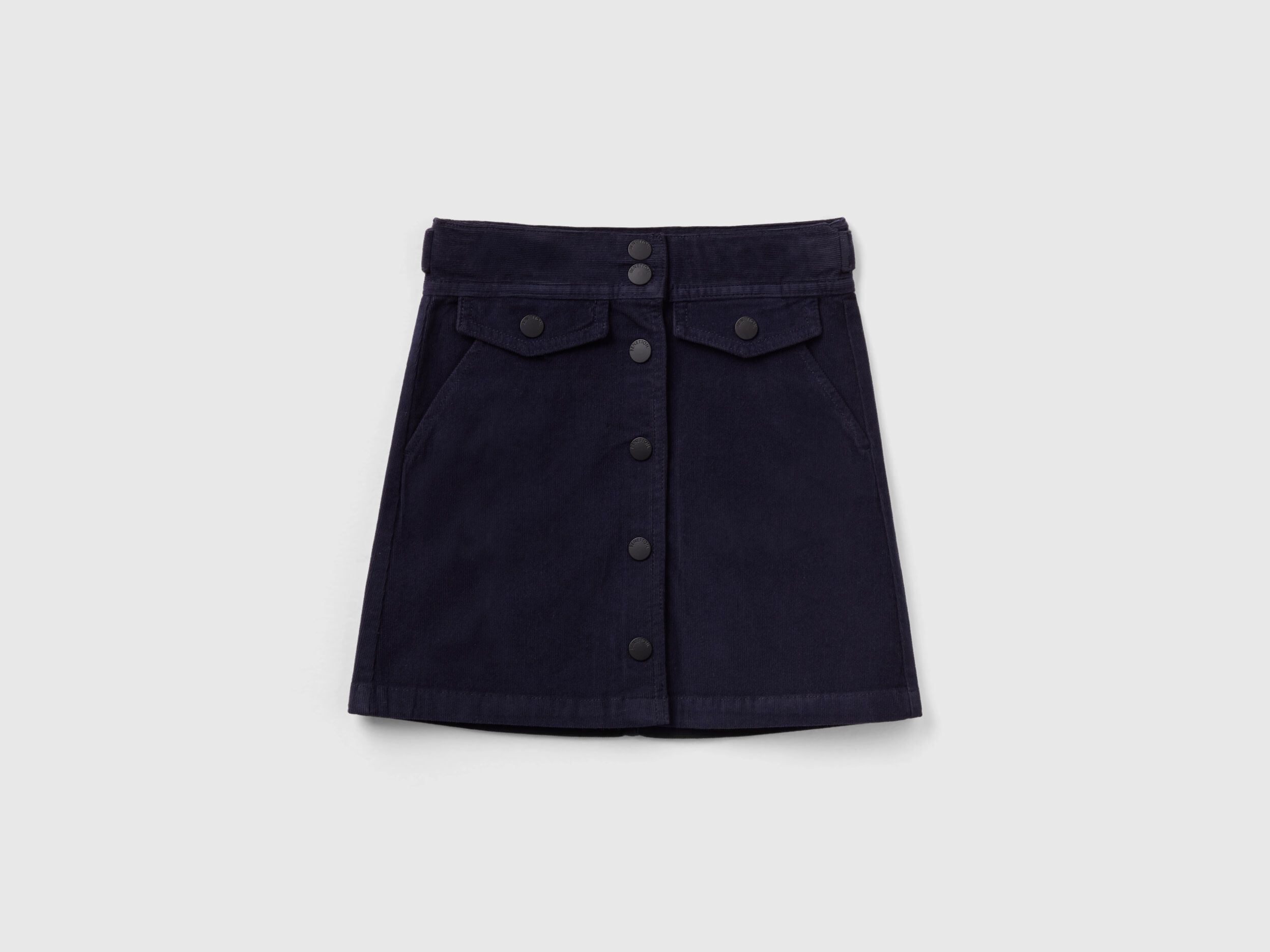 Corduroy skirt Dark Blue Benetton