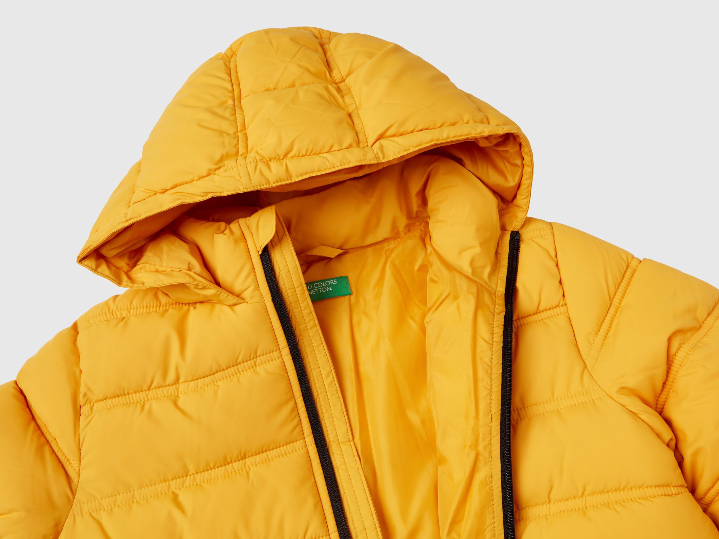 Yellow hooded shop puffer jacket