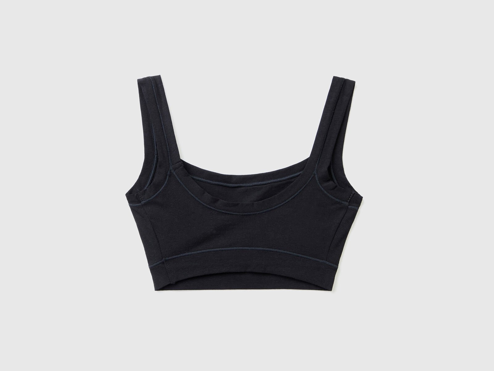 New Look Front Open Smooth Cotton Sports Bra Bra Pack Of ( 1 )-Black
