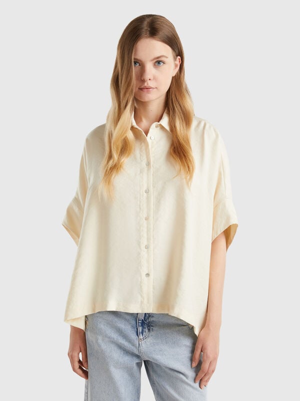 Camisa oversize de mezcla de Modal® Mujer