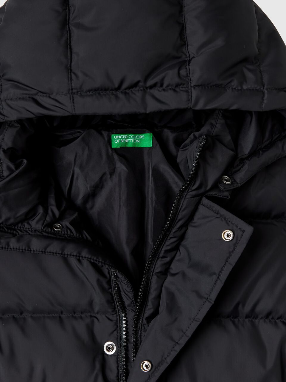 Padded jacket with removable hood - Black