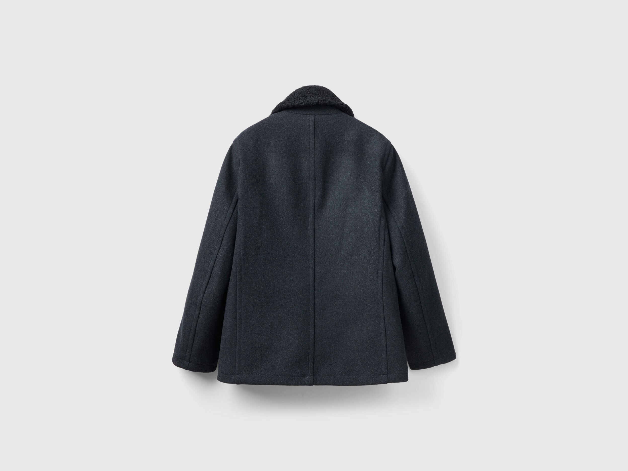 Benetton mid length hidden double breasted coat hotsell