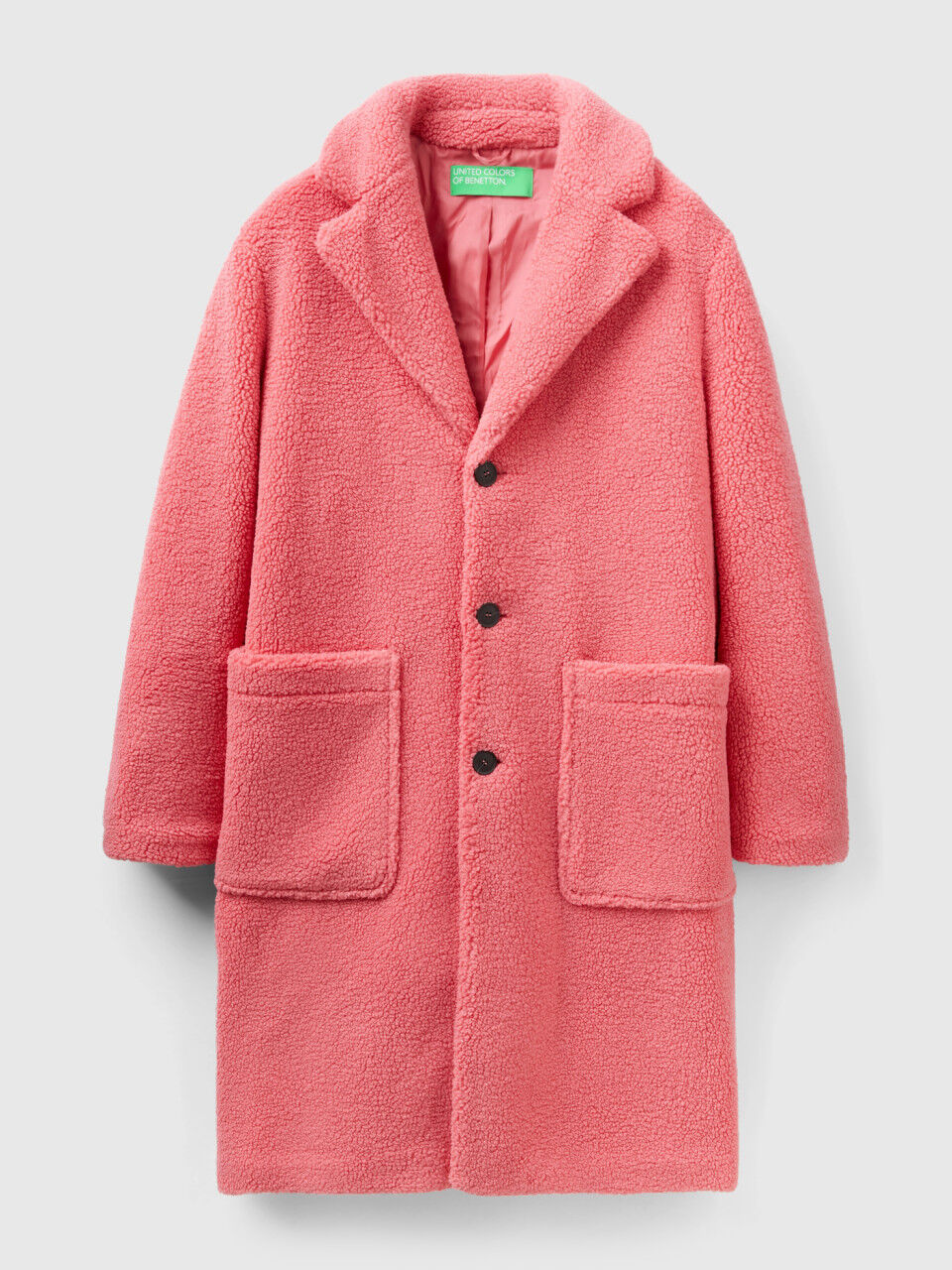 Ladies pink teddy coat clearance