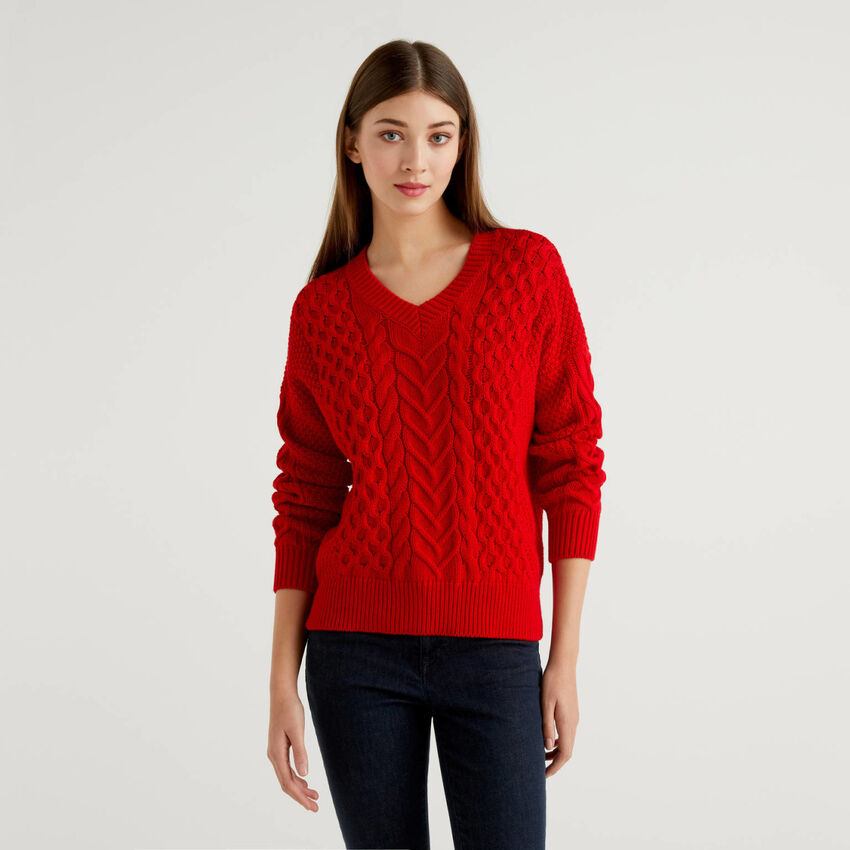 Knit sweater in pure cotton