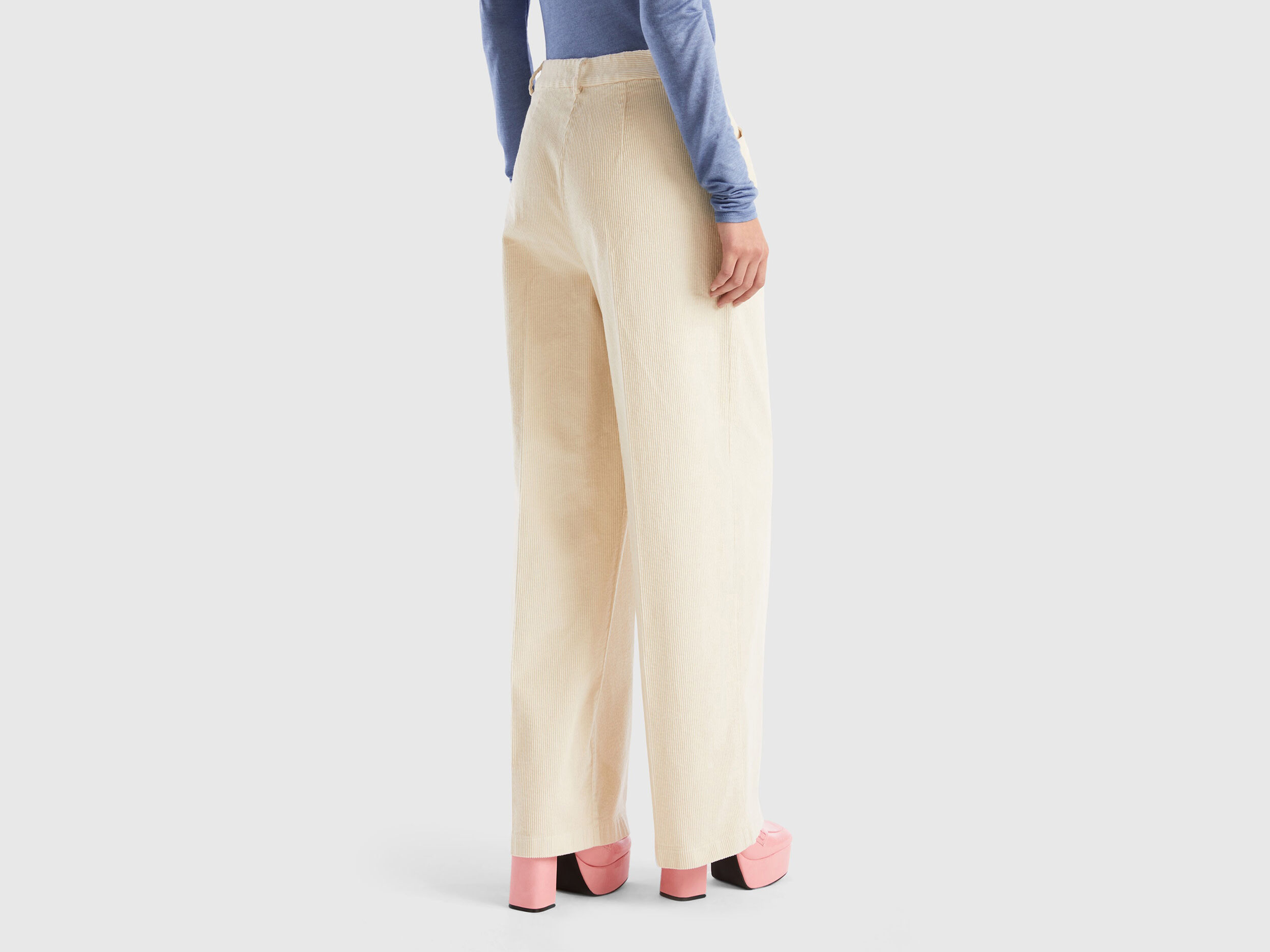 Women's Knitted Wide Leg Trousers In Cream - Pringle of Scotland