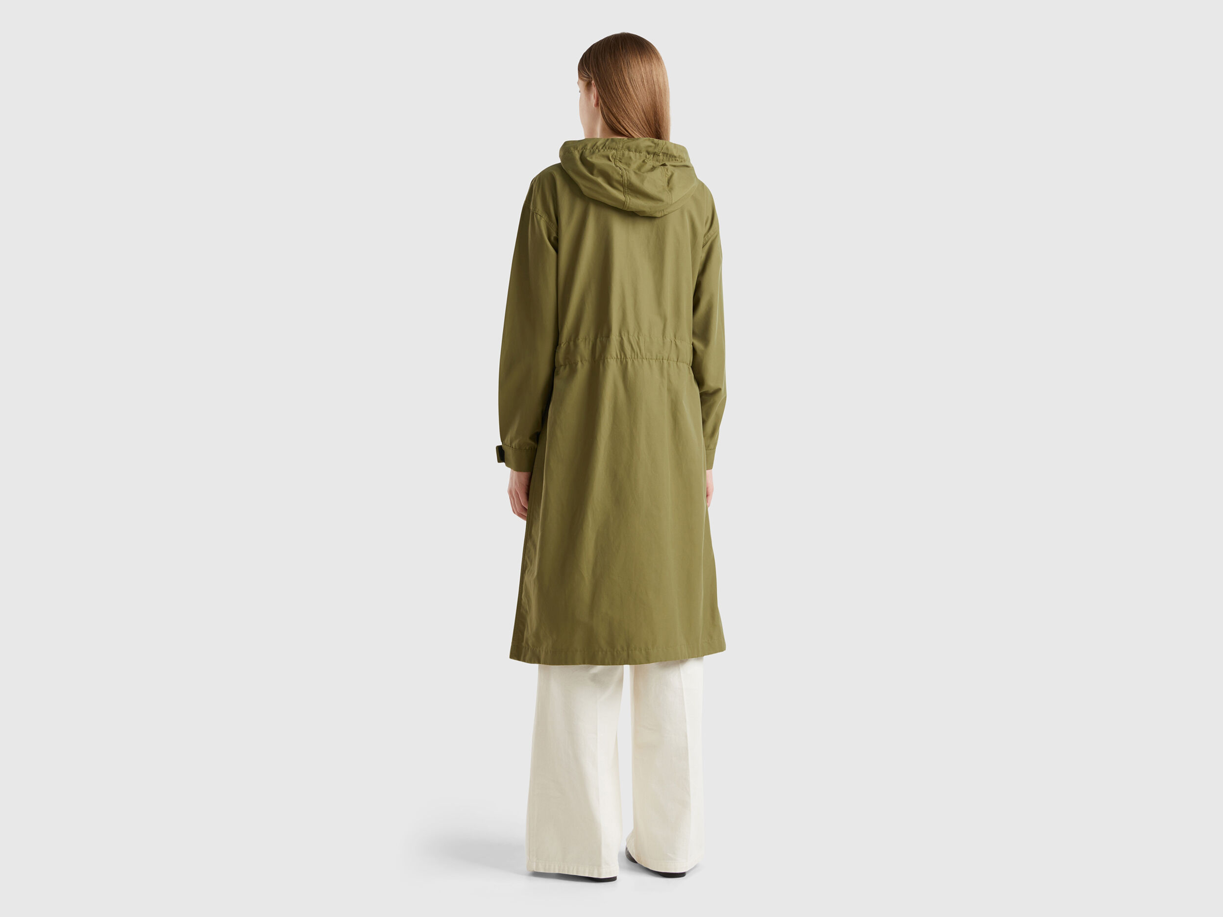 Parka in cotton and nylon Rain Defender blend
