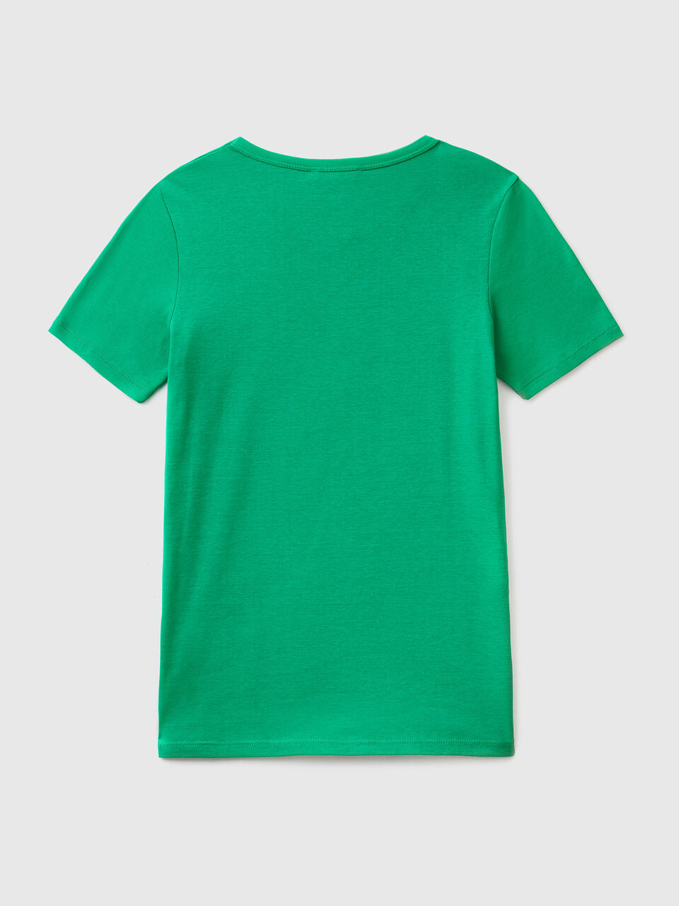 | Green Benetton 100% in glitter print T-shirt - logo cotton with