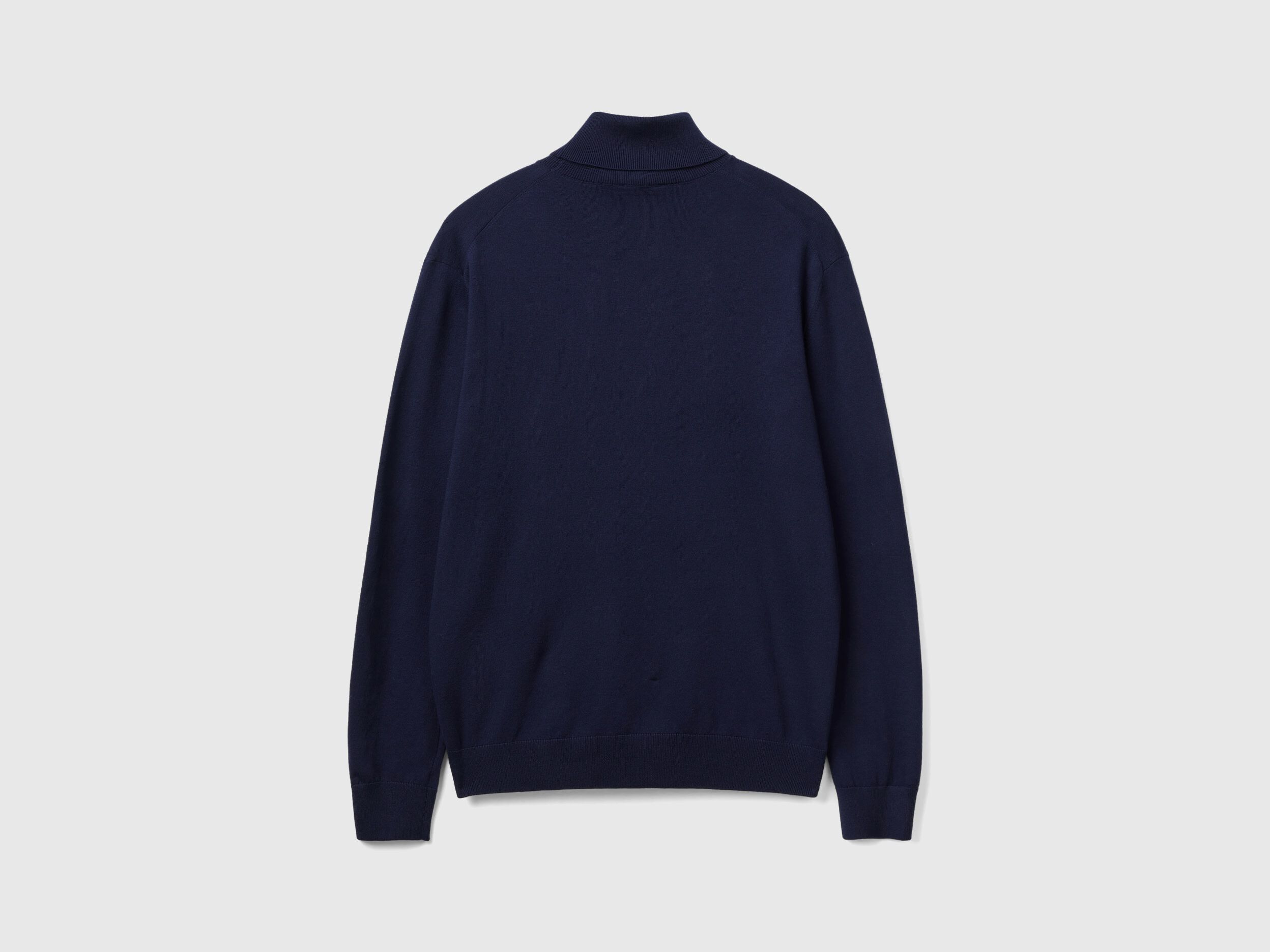 Turtleneck in lightweight cotton blend Dark Blue Benetton