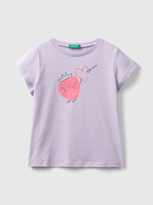 100% cotton t-shirt with print Junior Girl