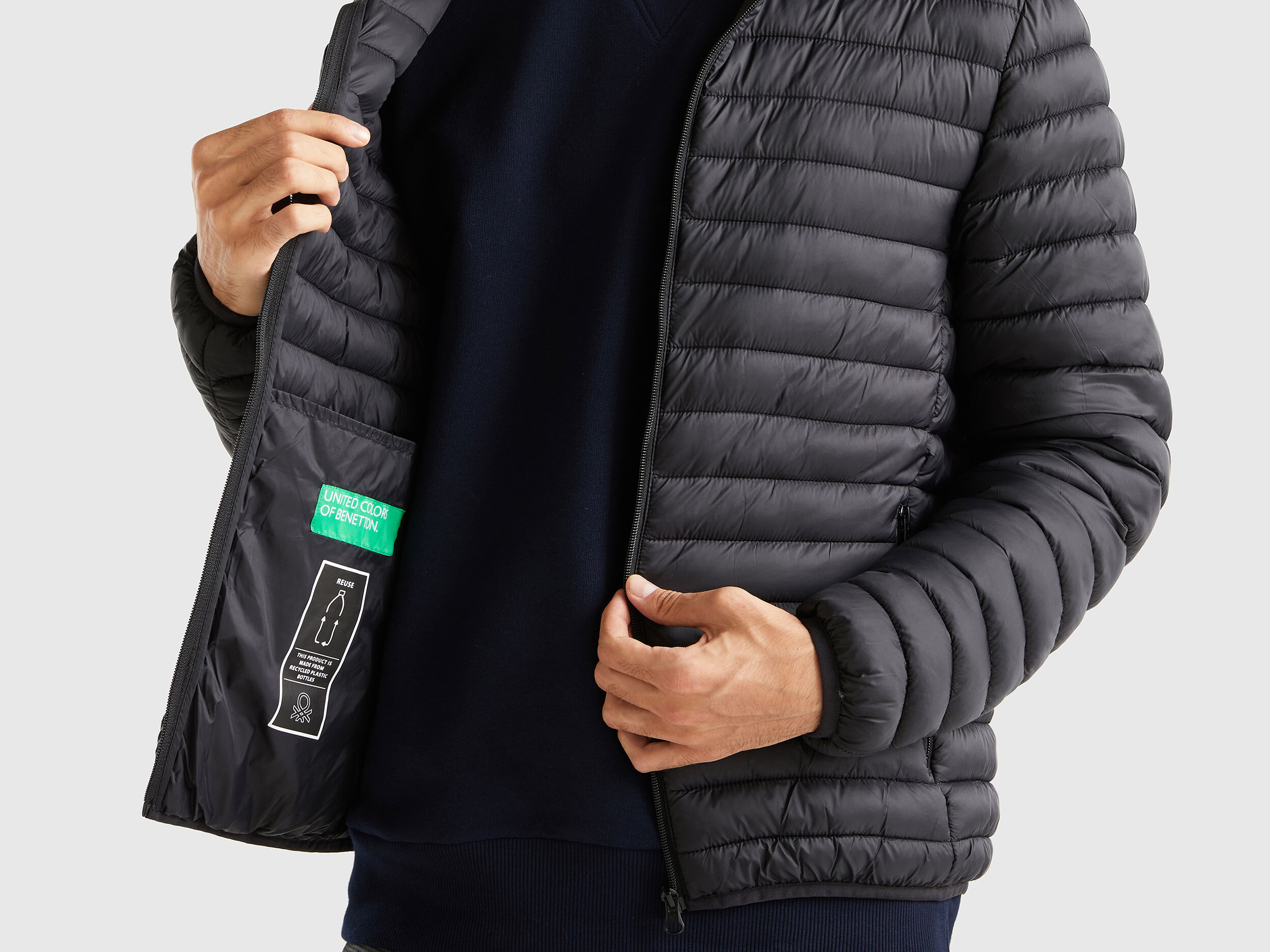 Benetton black clearance jacket