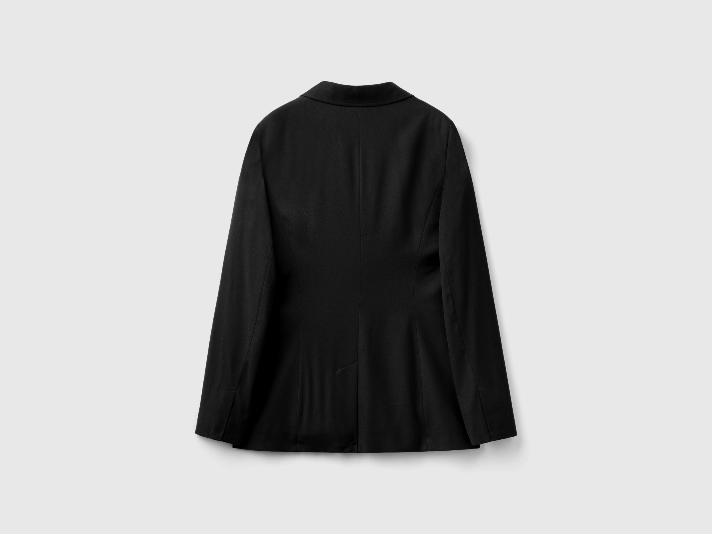Blazer in wool and viscose blend - Black | Benetton