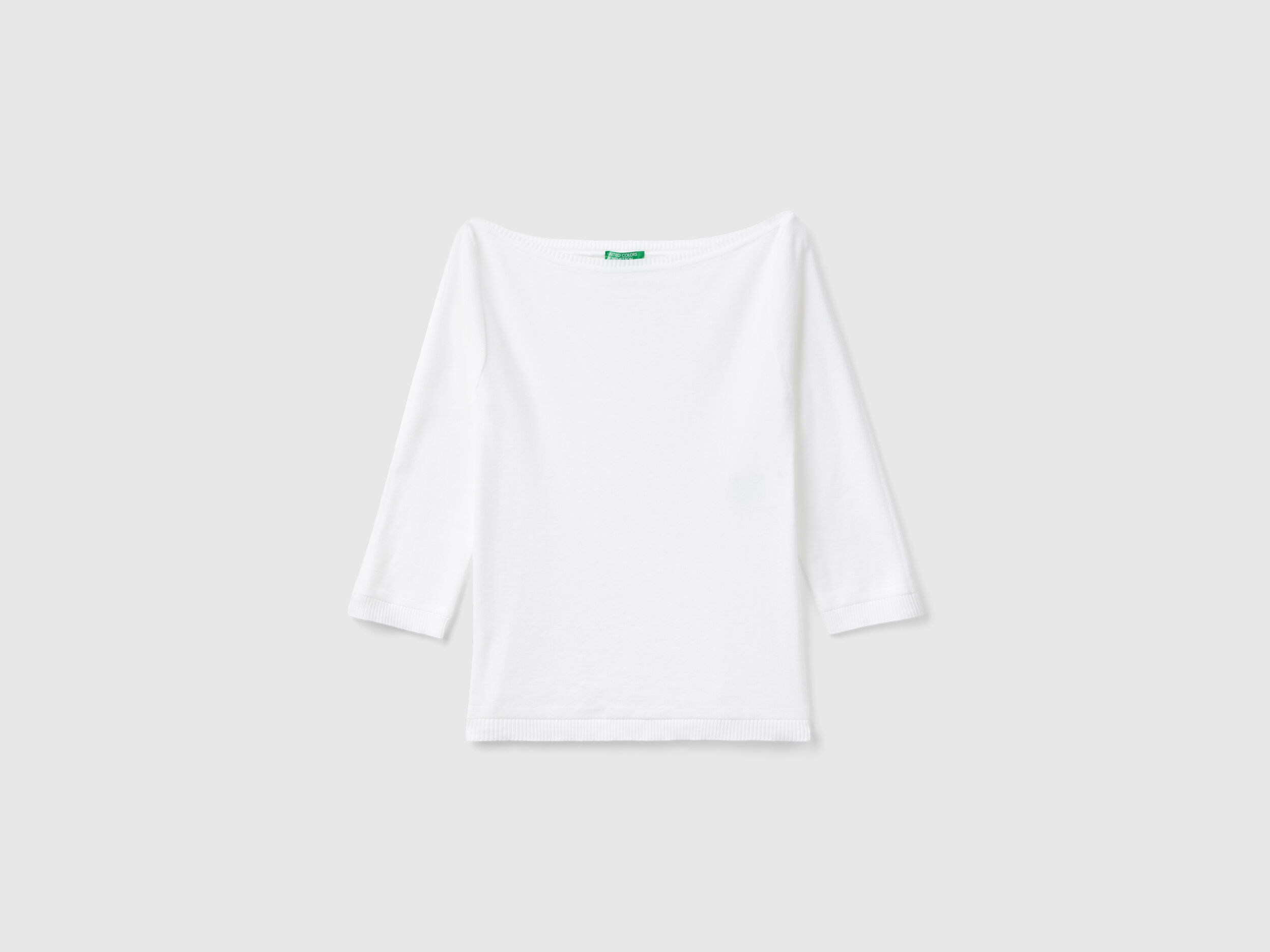 新作人気 White sweater with boat neck - White | Benetton トップス