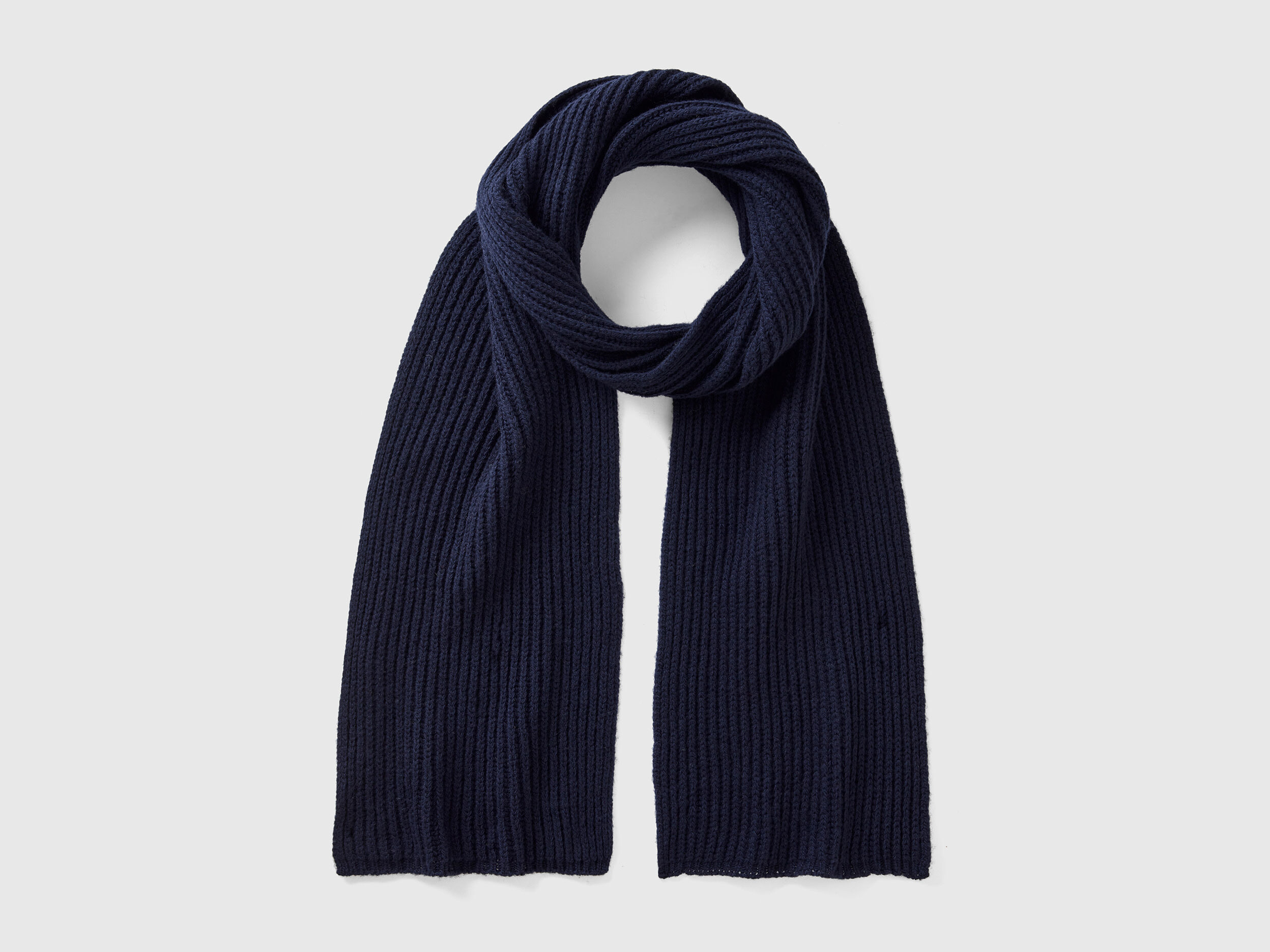 Pure virgin wool scarf - Dark Blue | Benetton Pure virgin wool scarf - Dark Blue | Benetton