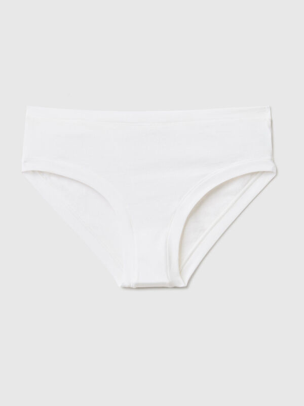 High-rise underwear in super stretch organic cotton - White