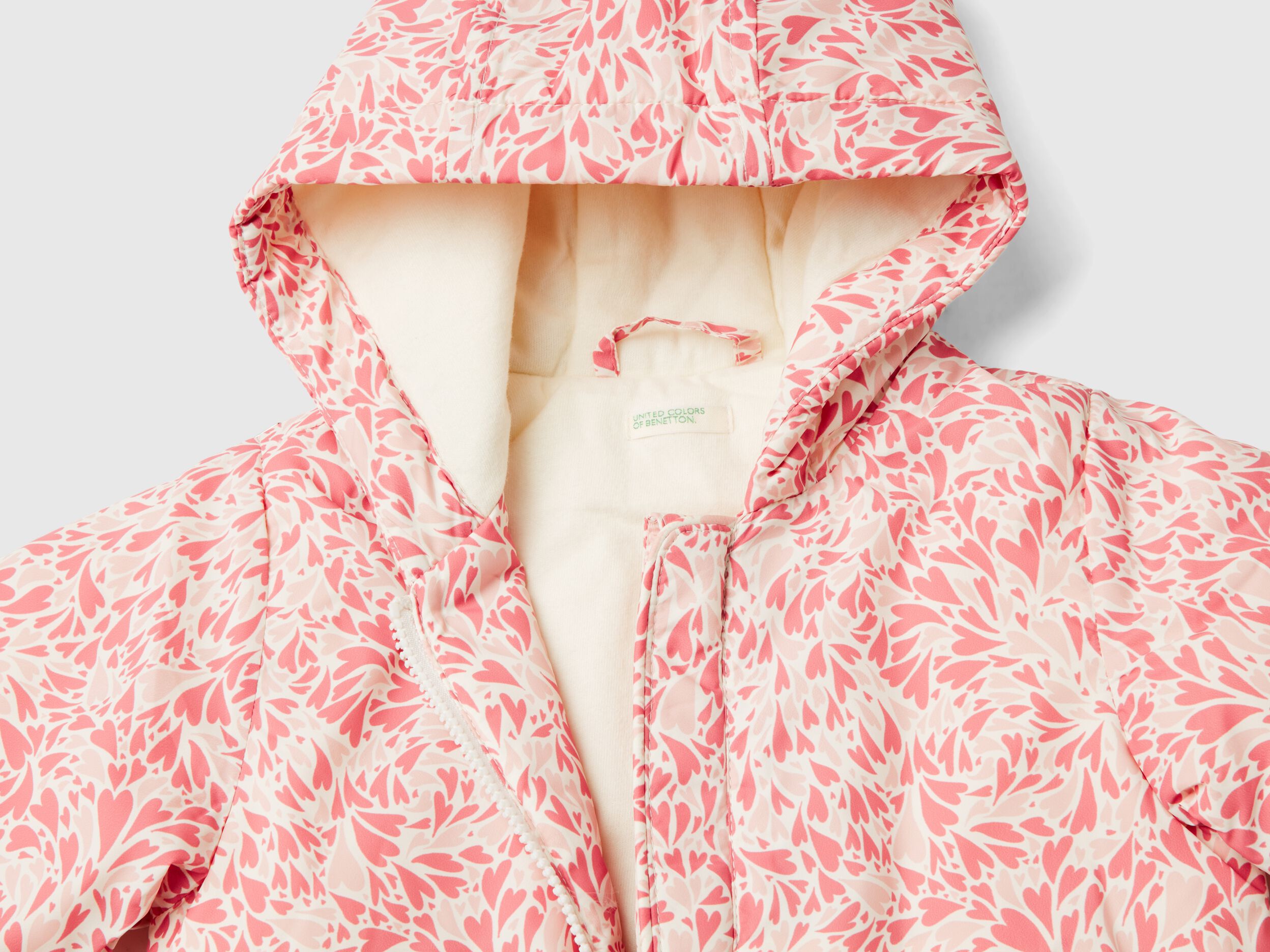 Benetton Rain Defender Patterned Jacket Pink Kids