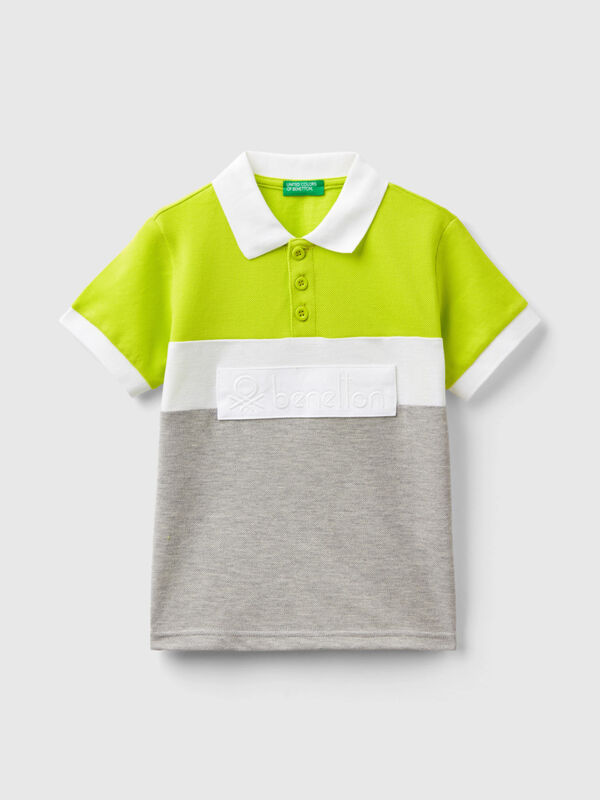 Color block polo shirt with patch Junior Boy