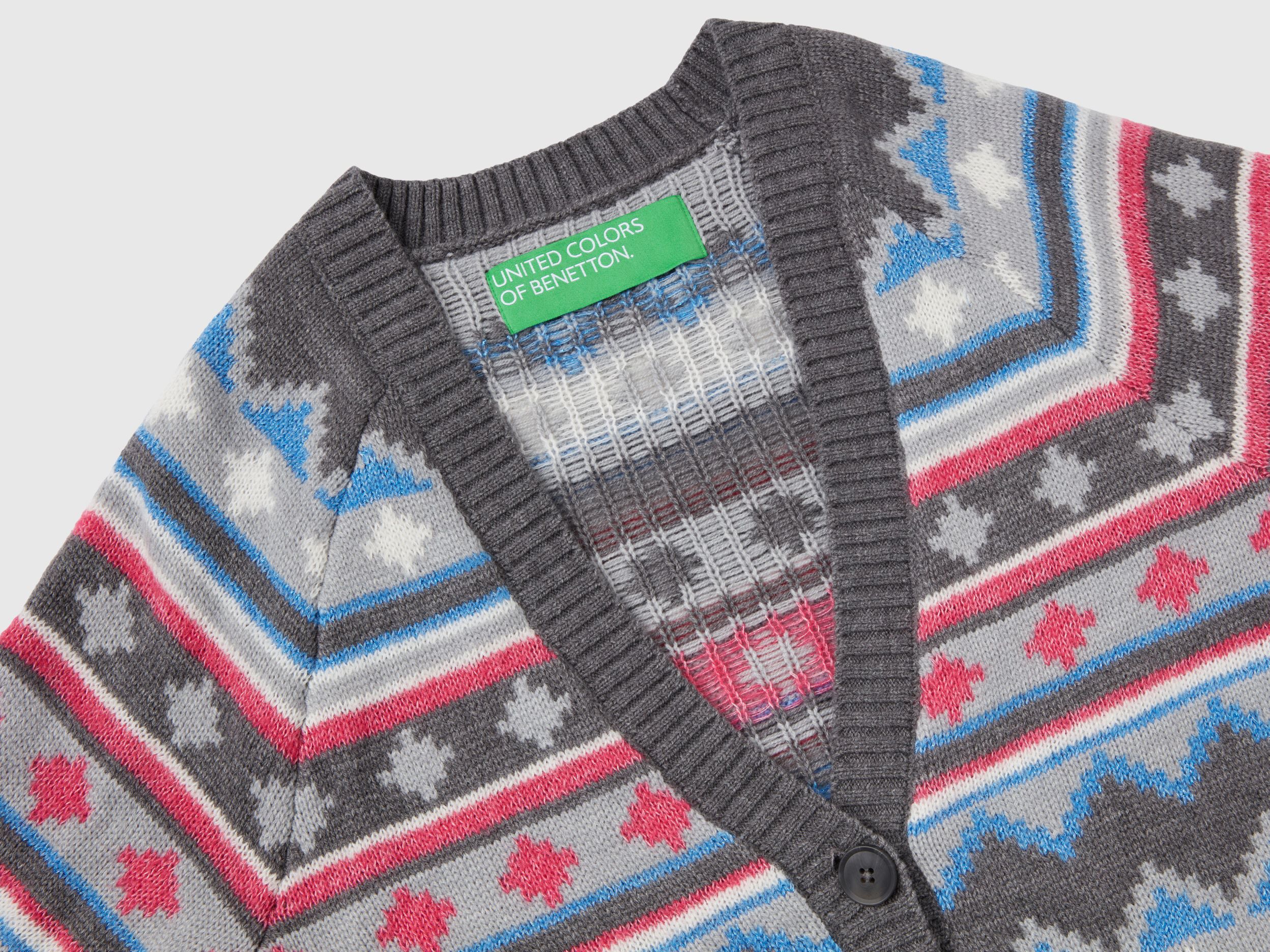 Benetton online jacquard sweater