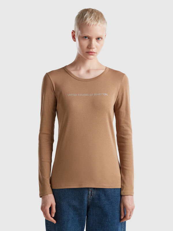 Long sleeve camel t-shirt Women