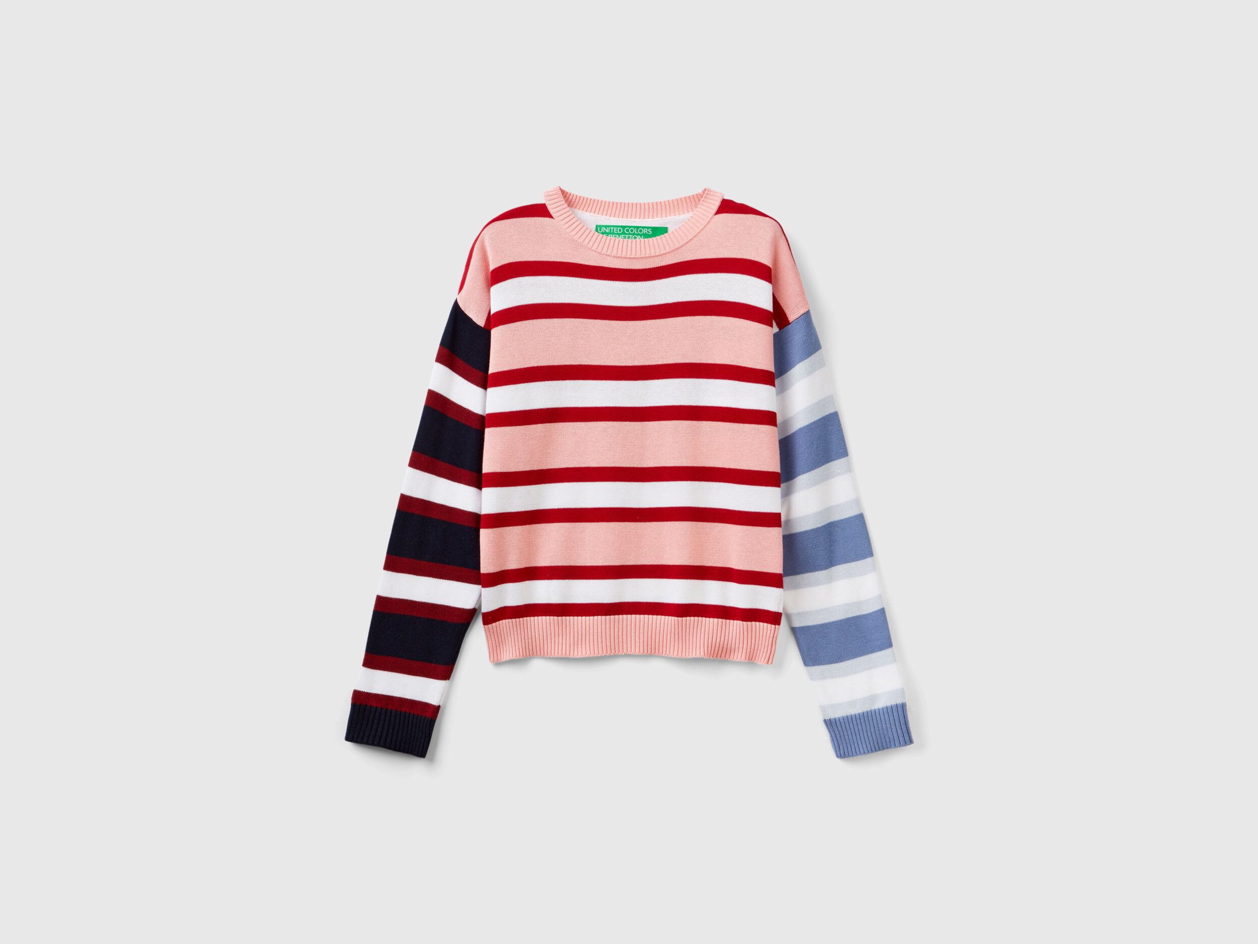 Benetton striped sweatshirt best sale