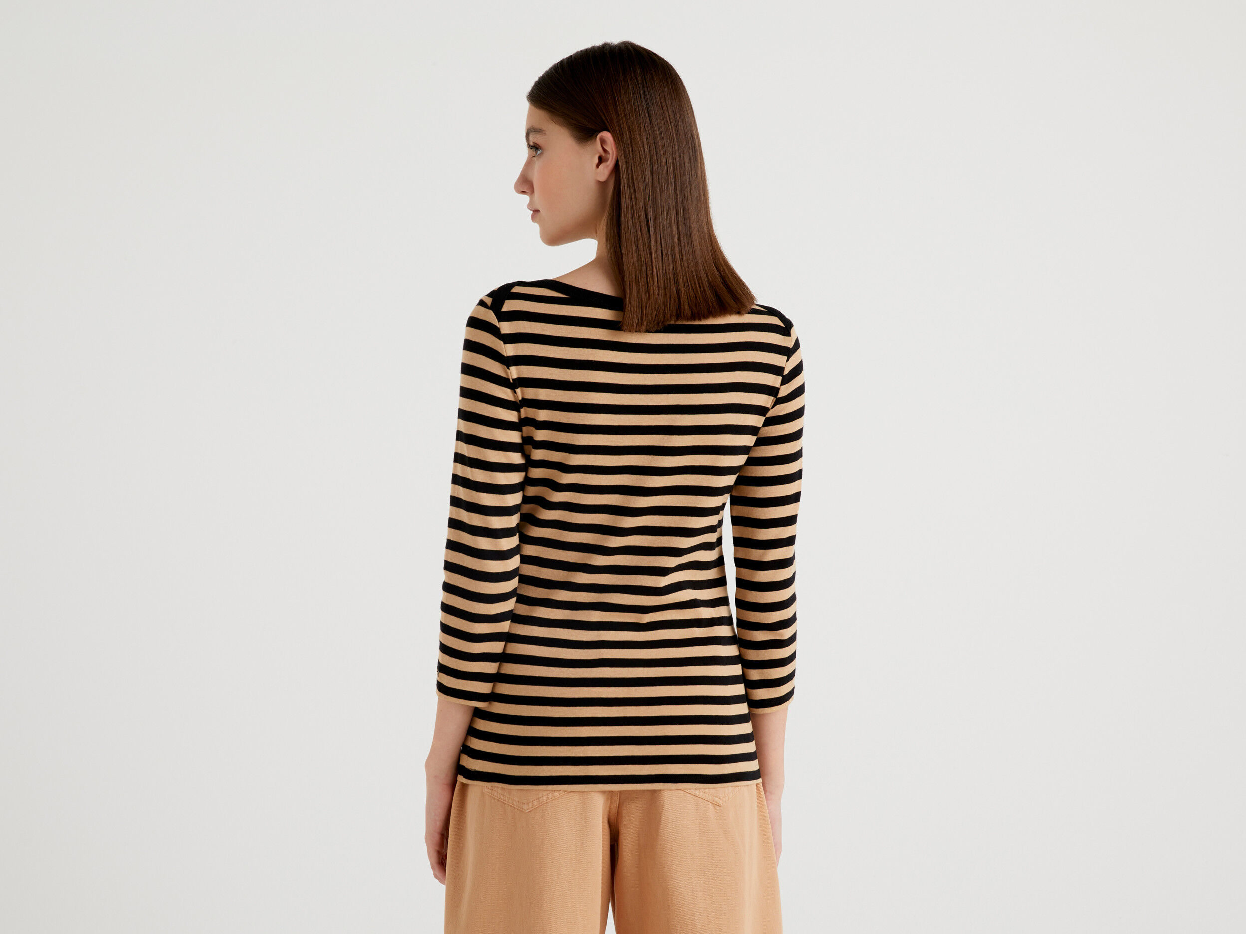 New Women's Juniors 100% Cotton Casual Summer Striped Top Cap Sleeve T-Shirt 