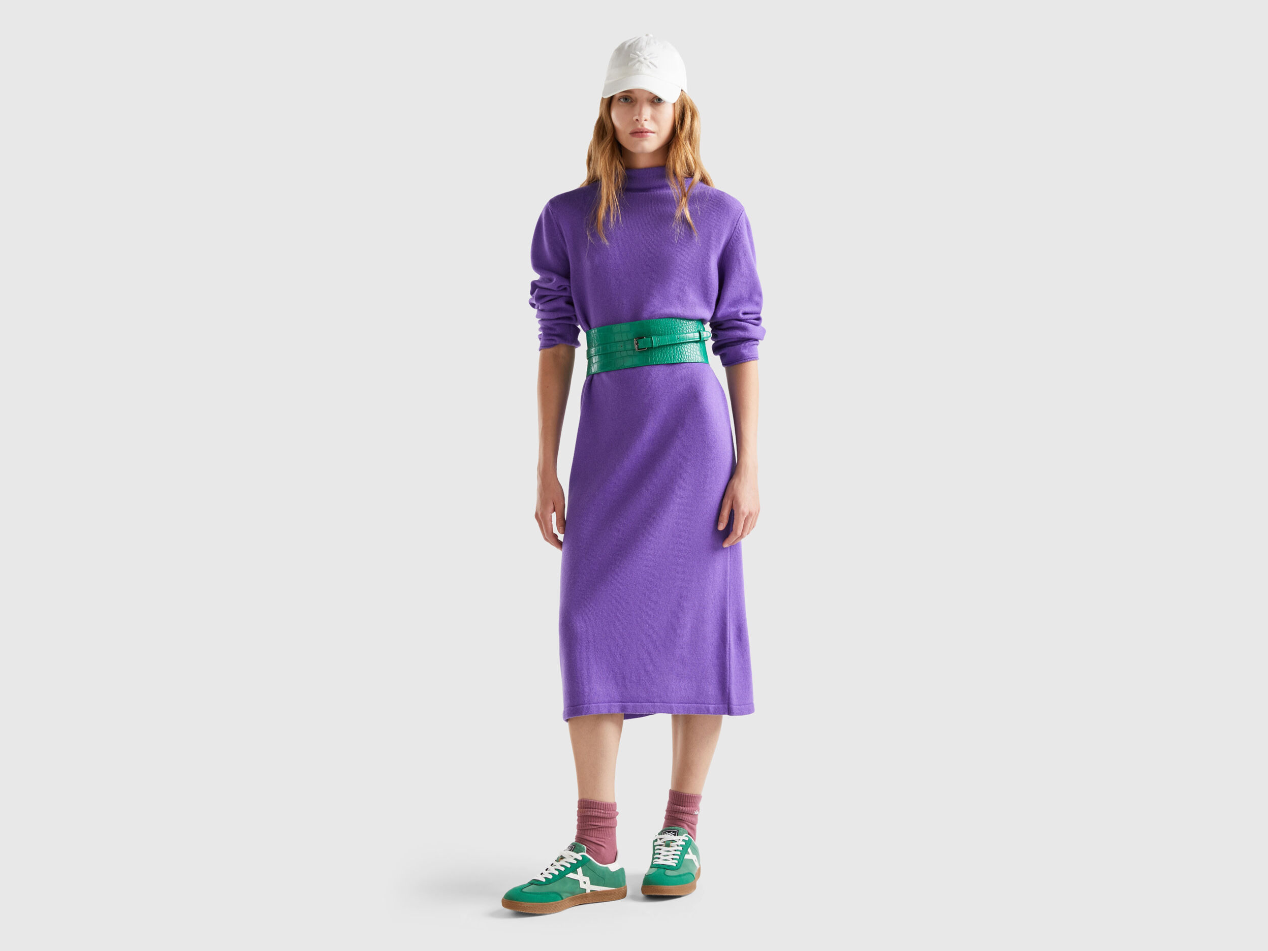 Cashmere blend midi dress Violet Benetton