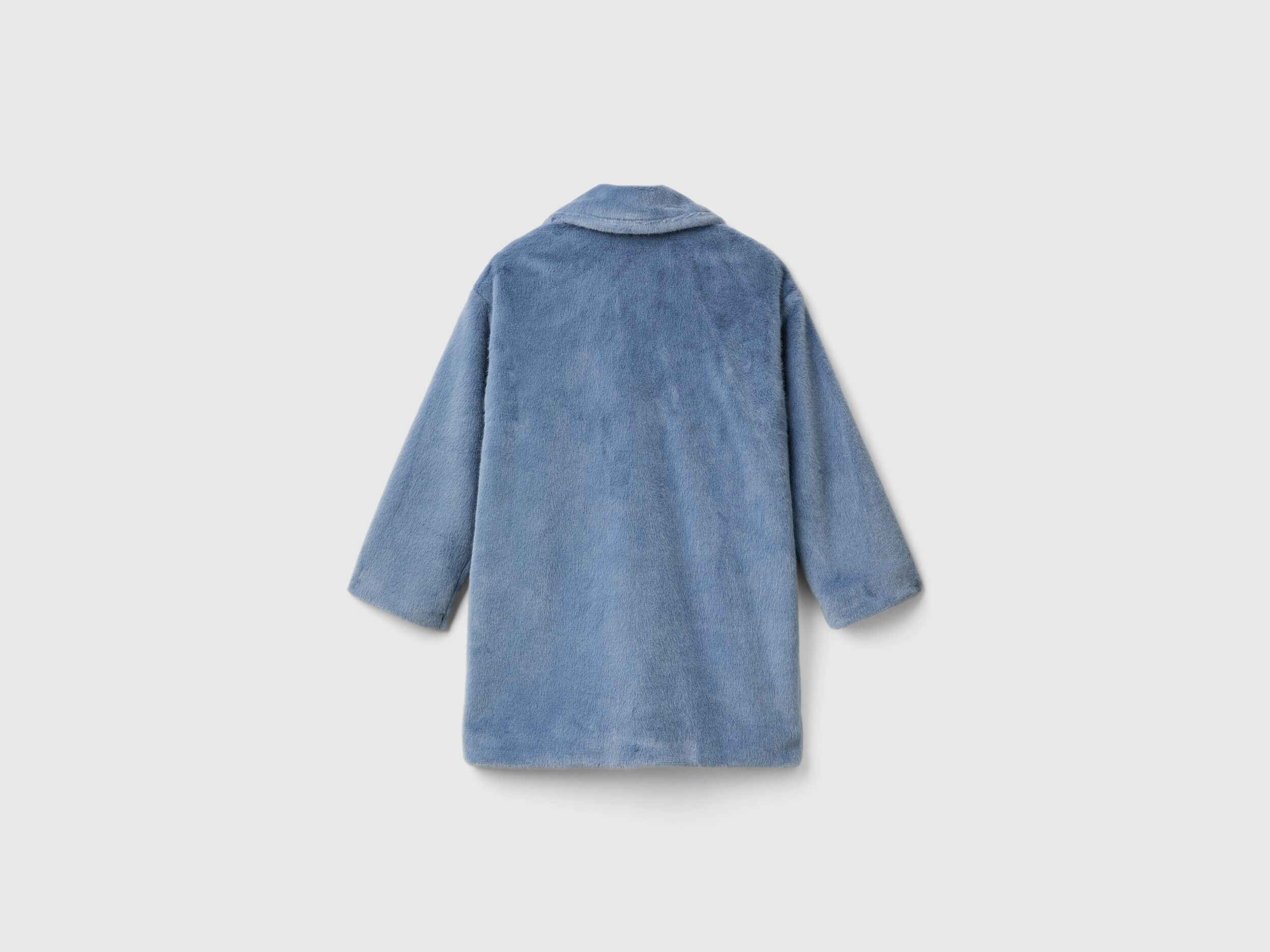 Faux fur coat - Air Force Blue | Benetton Faux fur coat - Air Force Blue | Benetton