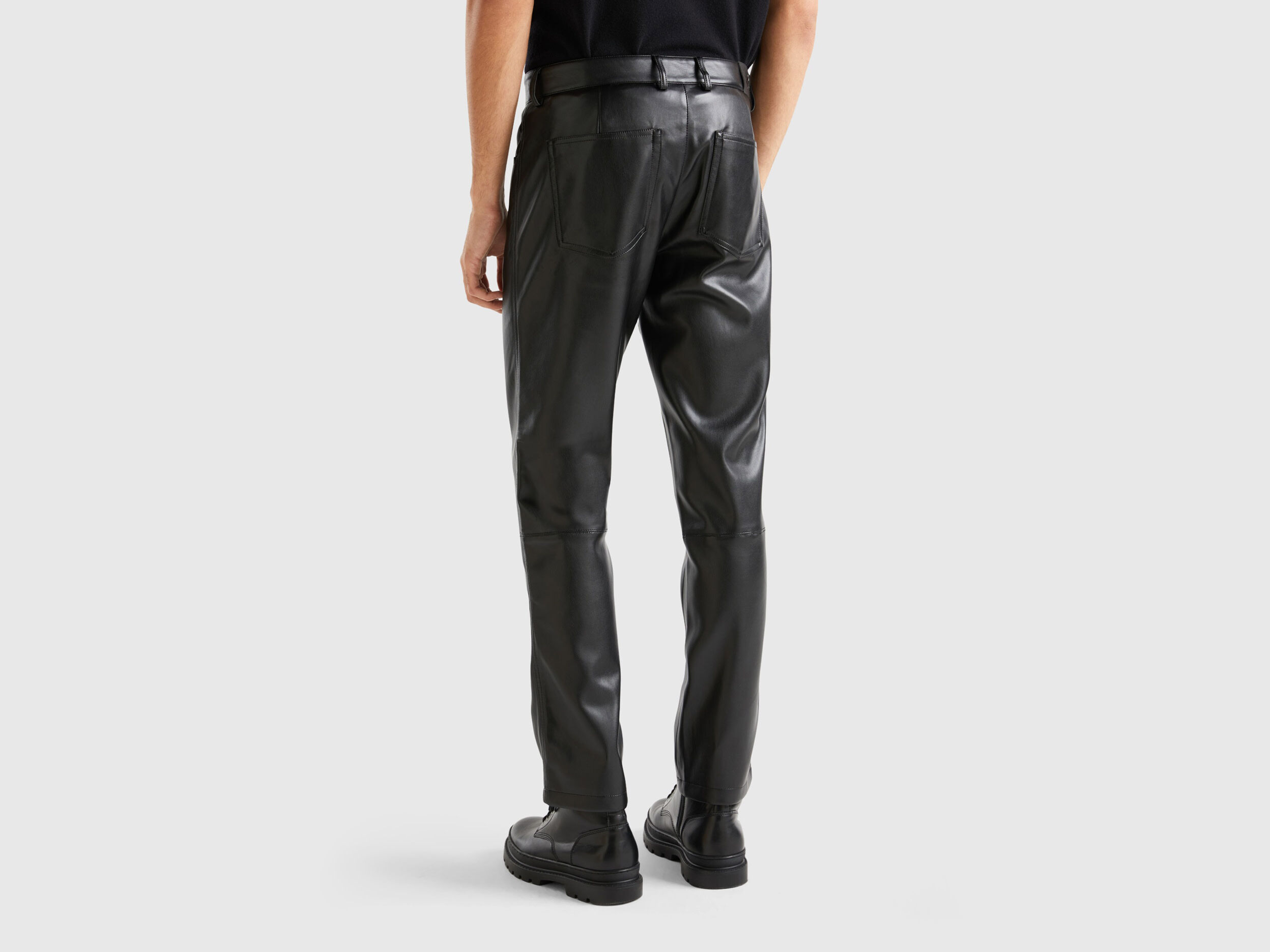 Thoshine Brand Men Leather Pants Skinny Fit Elastic Fashion PU Leather  Trousers Nightclub Party & Dance Pants | Lazada