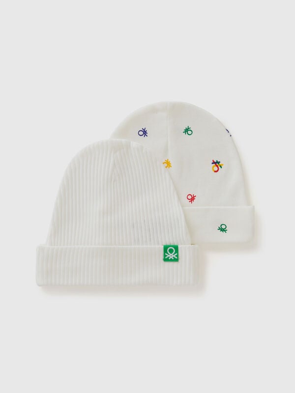 Two caps in organic cotton New Born (0-18 months)