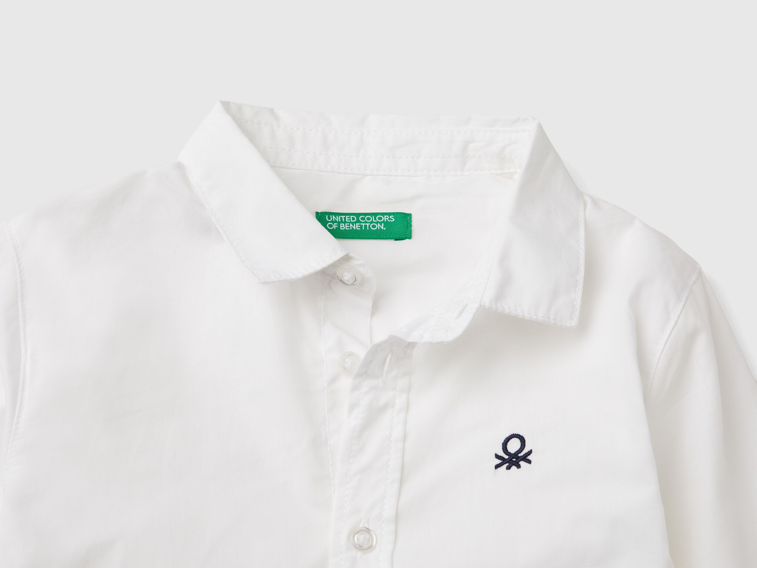 White shirt in pure cotton - White | Benetton