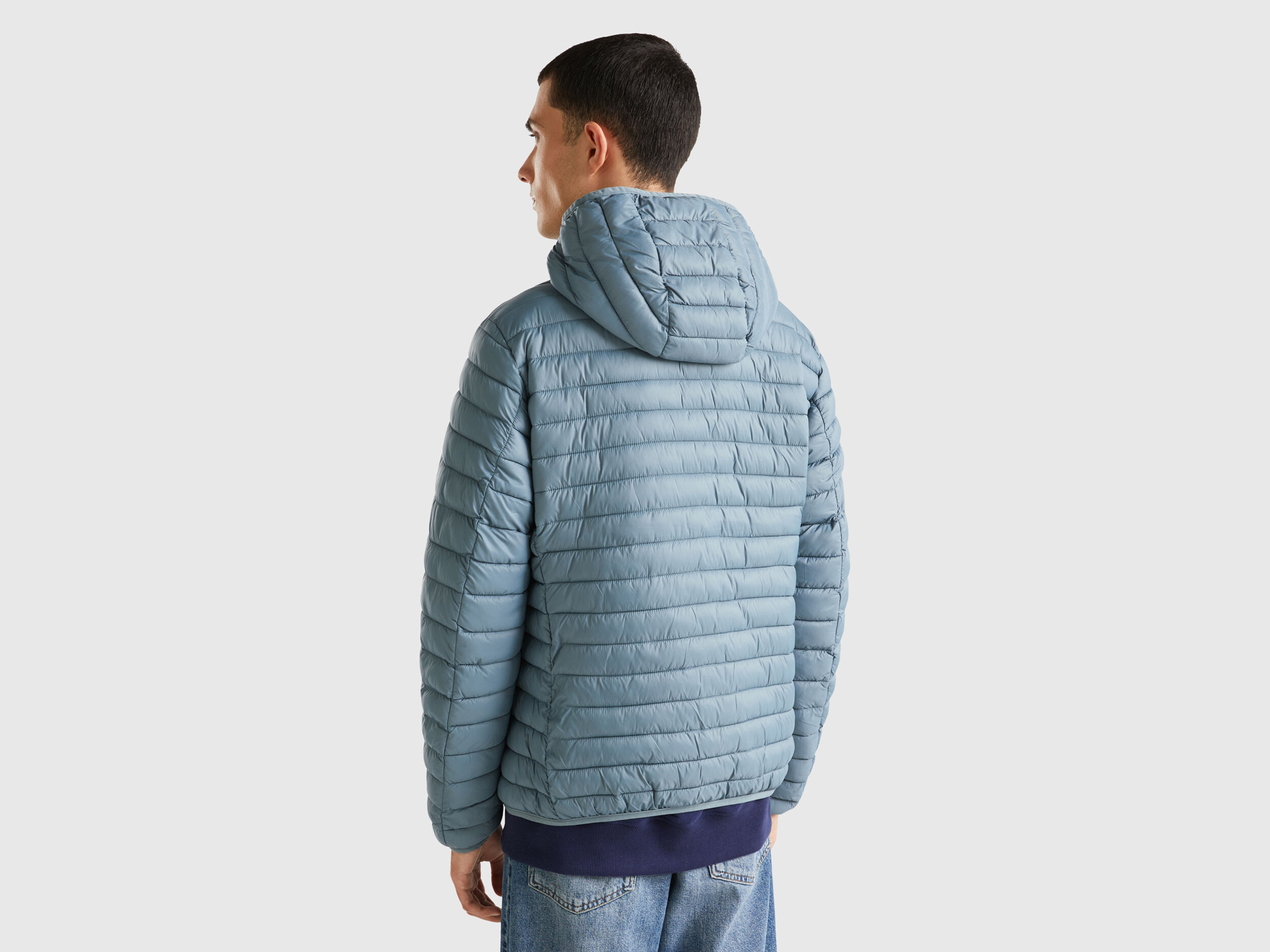 Padded jacket with recycled wadding Sky Blue Benetton
