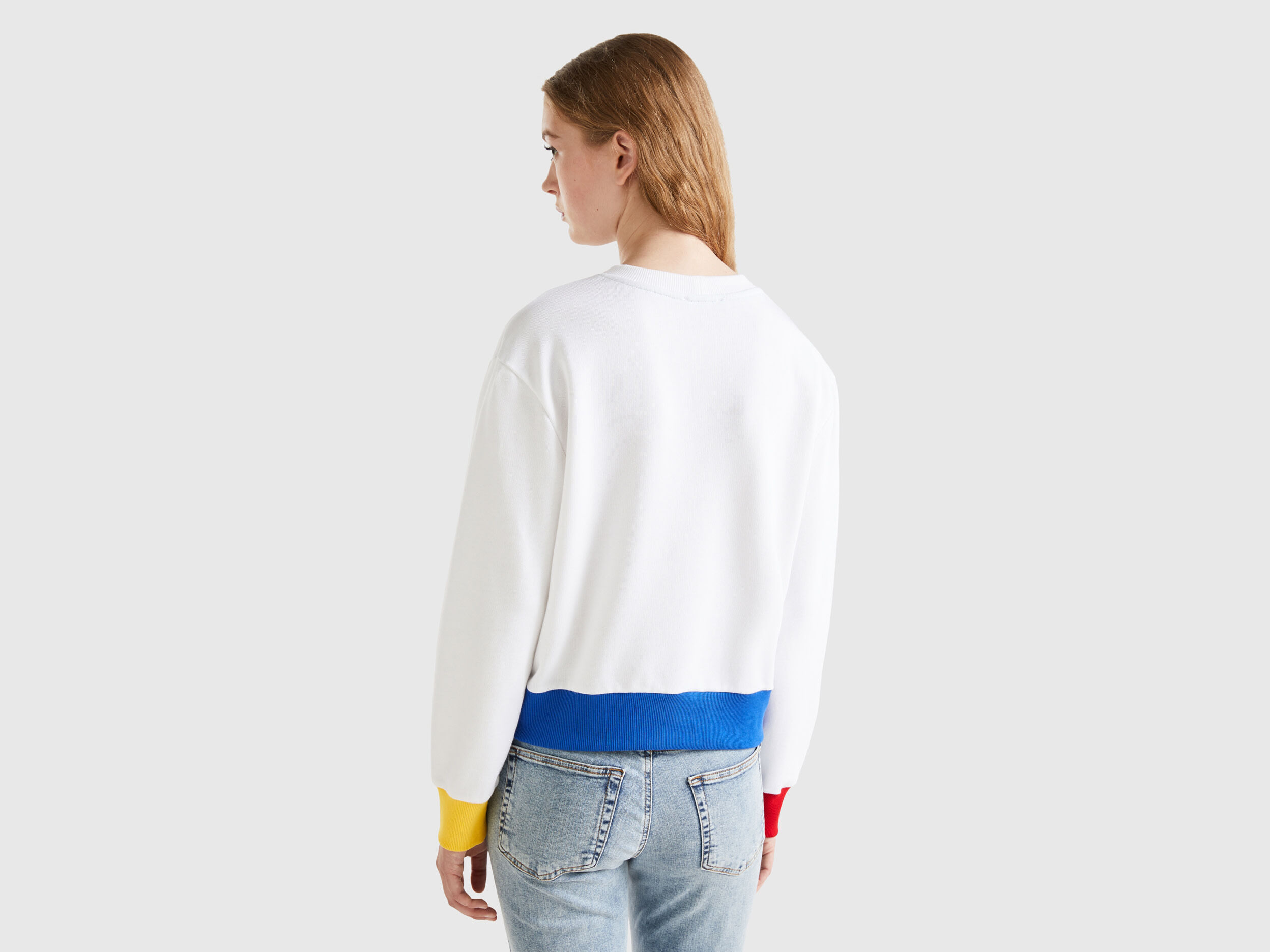 Pullover sweatshirt with logo print White Benetton