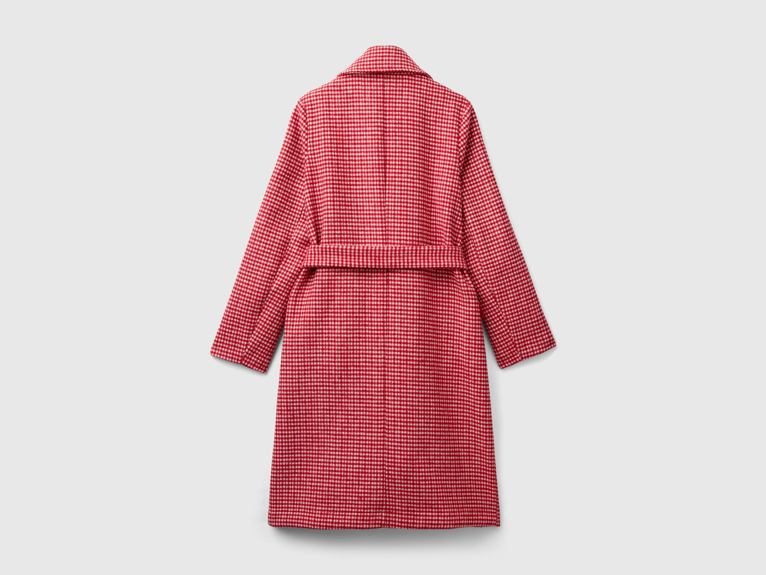 Lightweight houndstooth coat Red Benetton