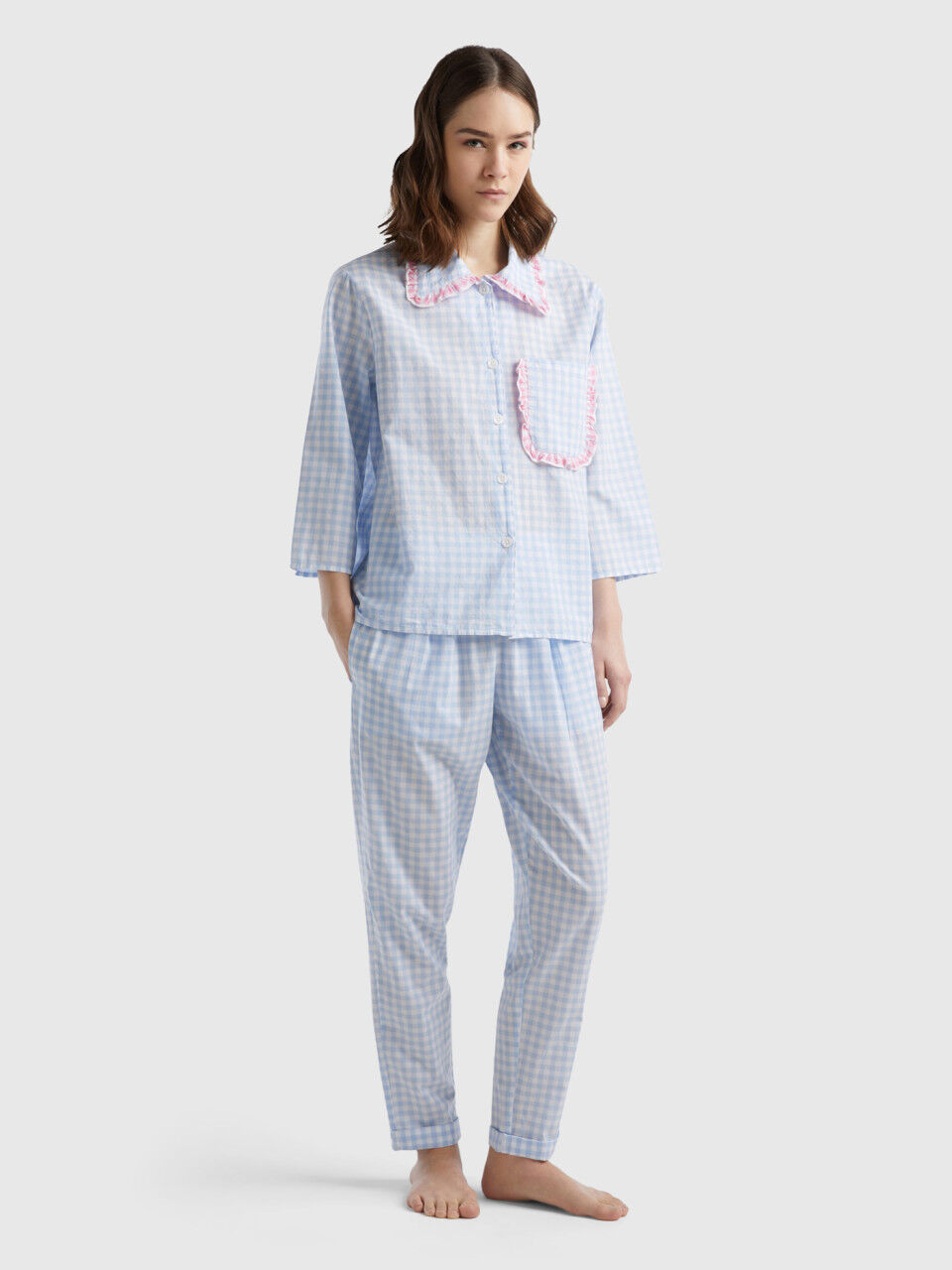 2 Pcs Muslin Women Shirt&pant Set Women's Nightwears Loose Long Sleeve V  Neck Shirt and Trouser Pajamas-sleepwears for Womengift Idea - Etsy