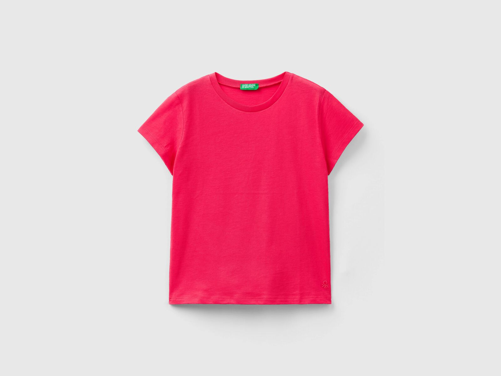 T-shirt in pure organic Benetton - Fuchsia | cotton