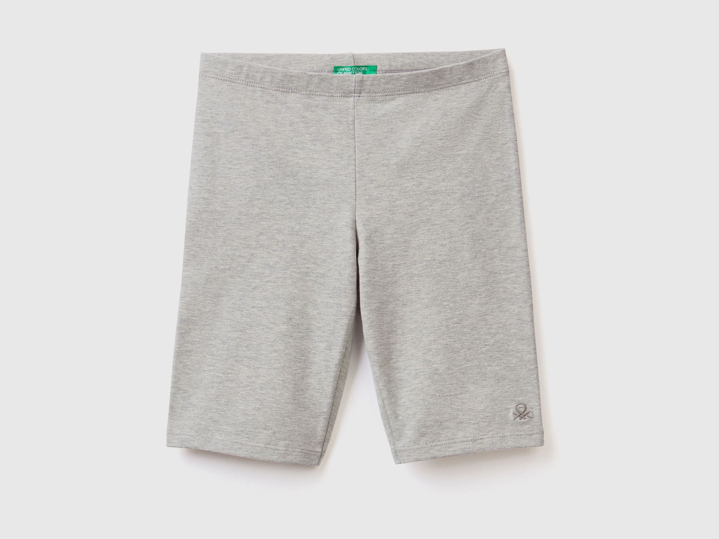 Leggings cortos de algod n el stico Gris Claro Benetton