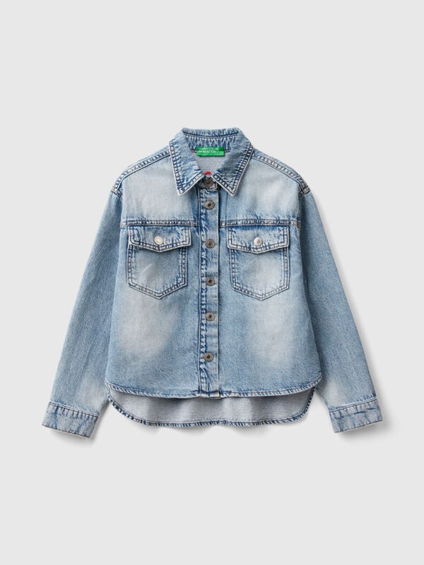 Denim shirt with rhinestones Junior Girl